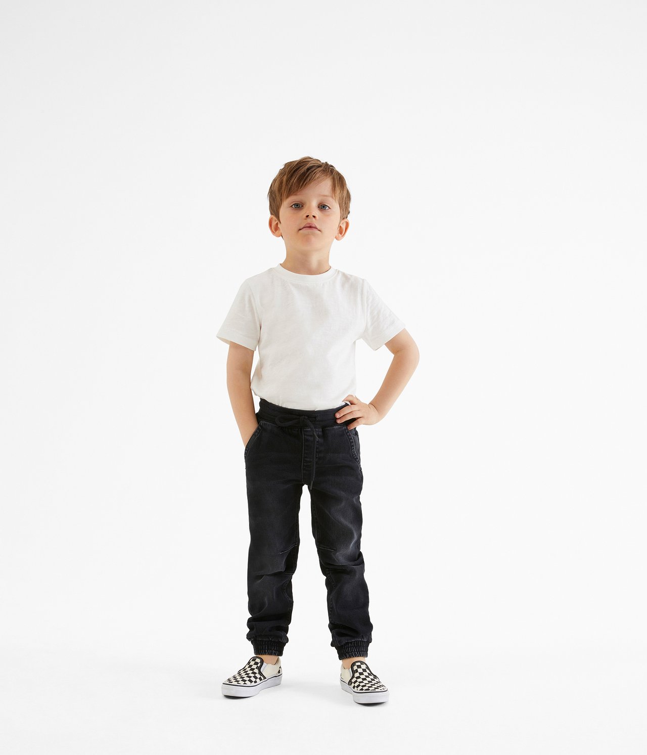 Joggerjeans loose fit - Musta denim - 1