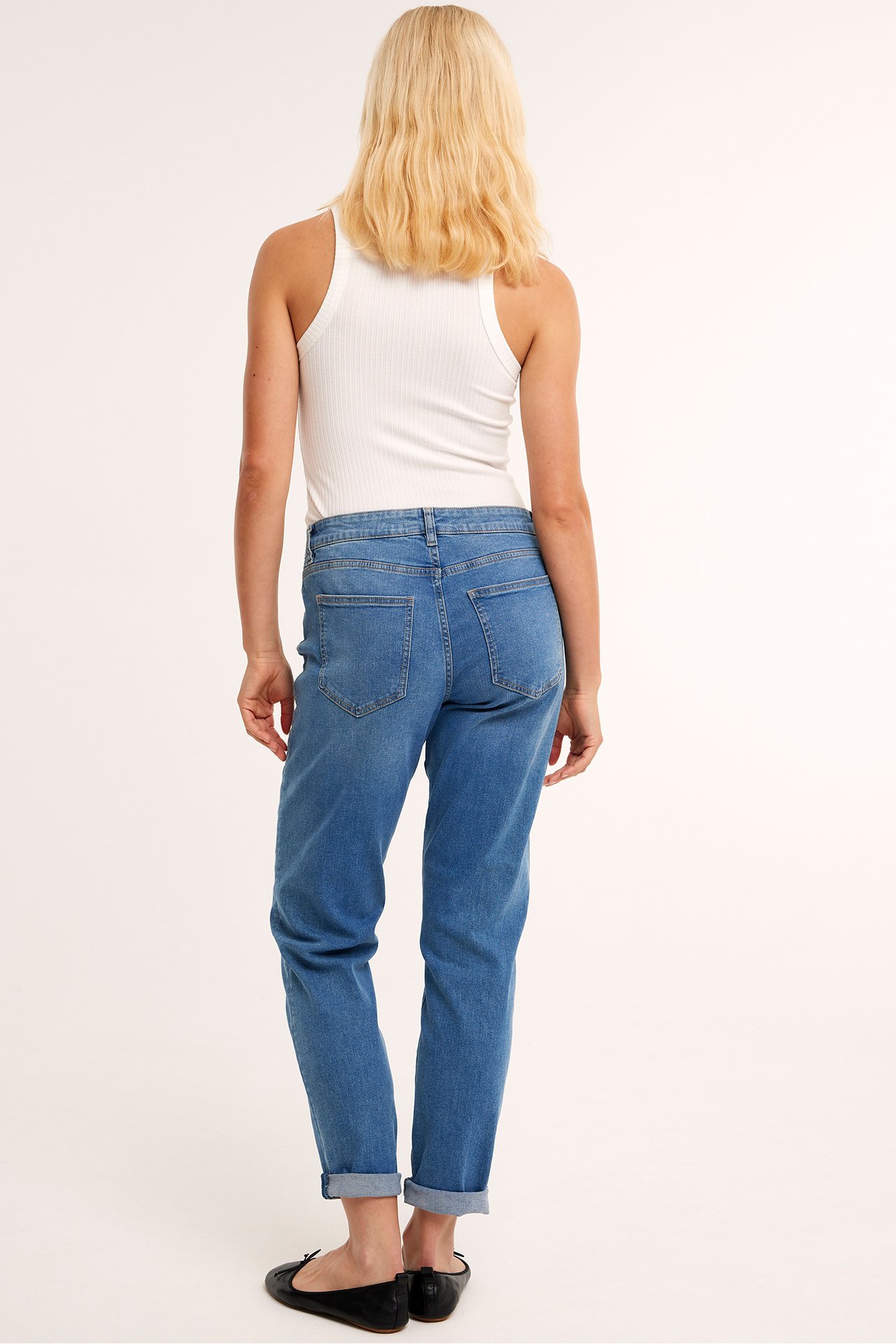 Tapered jeans Mid waist - Jasny dżins - 10