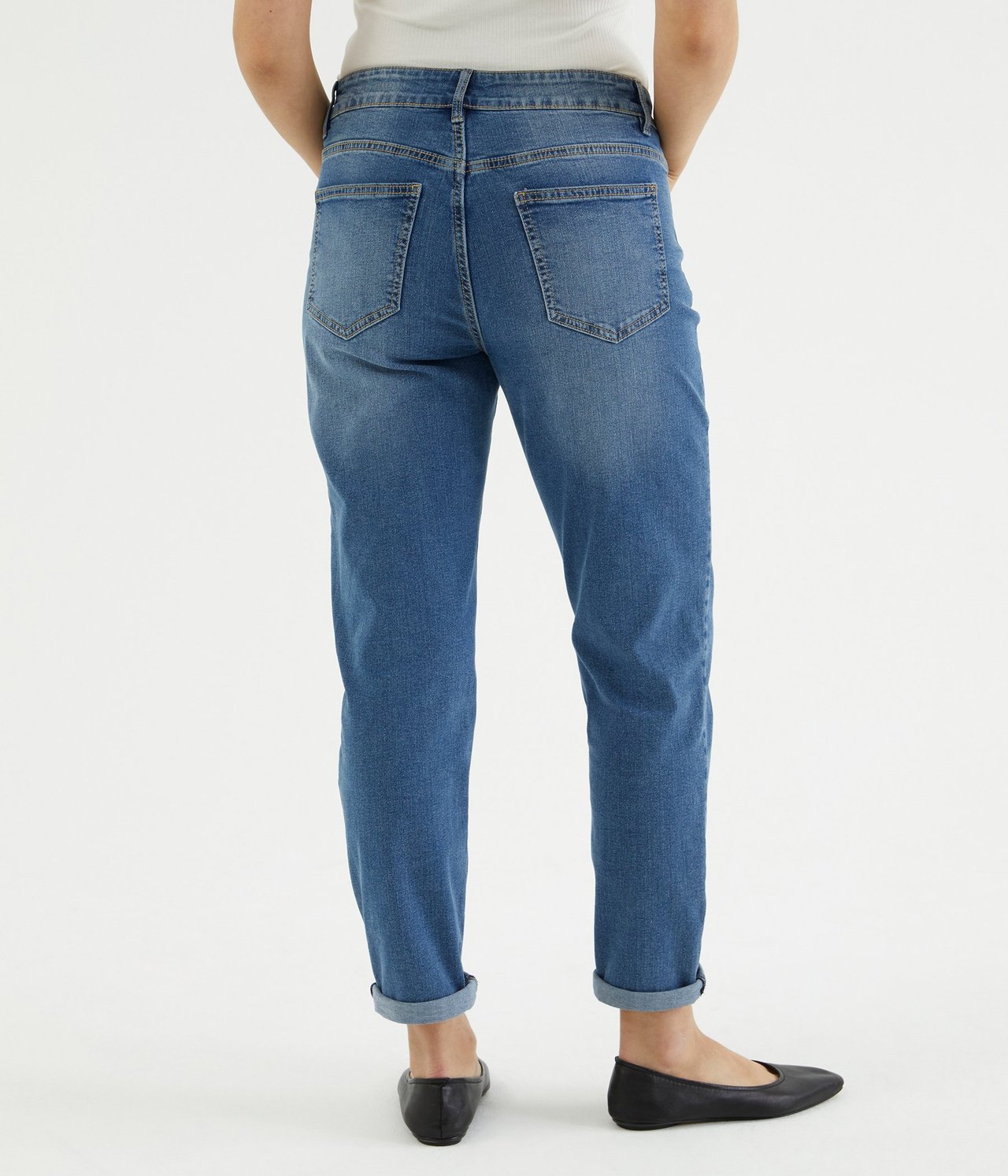 Tapered jeans Mid waist Jasny dżins - null - 3