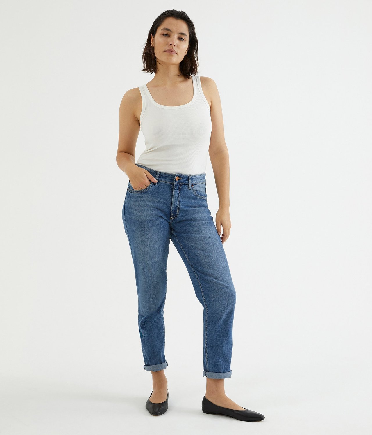 Tapered jeans Mid waist - Jasny dżins - 1