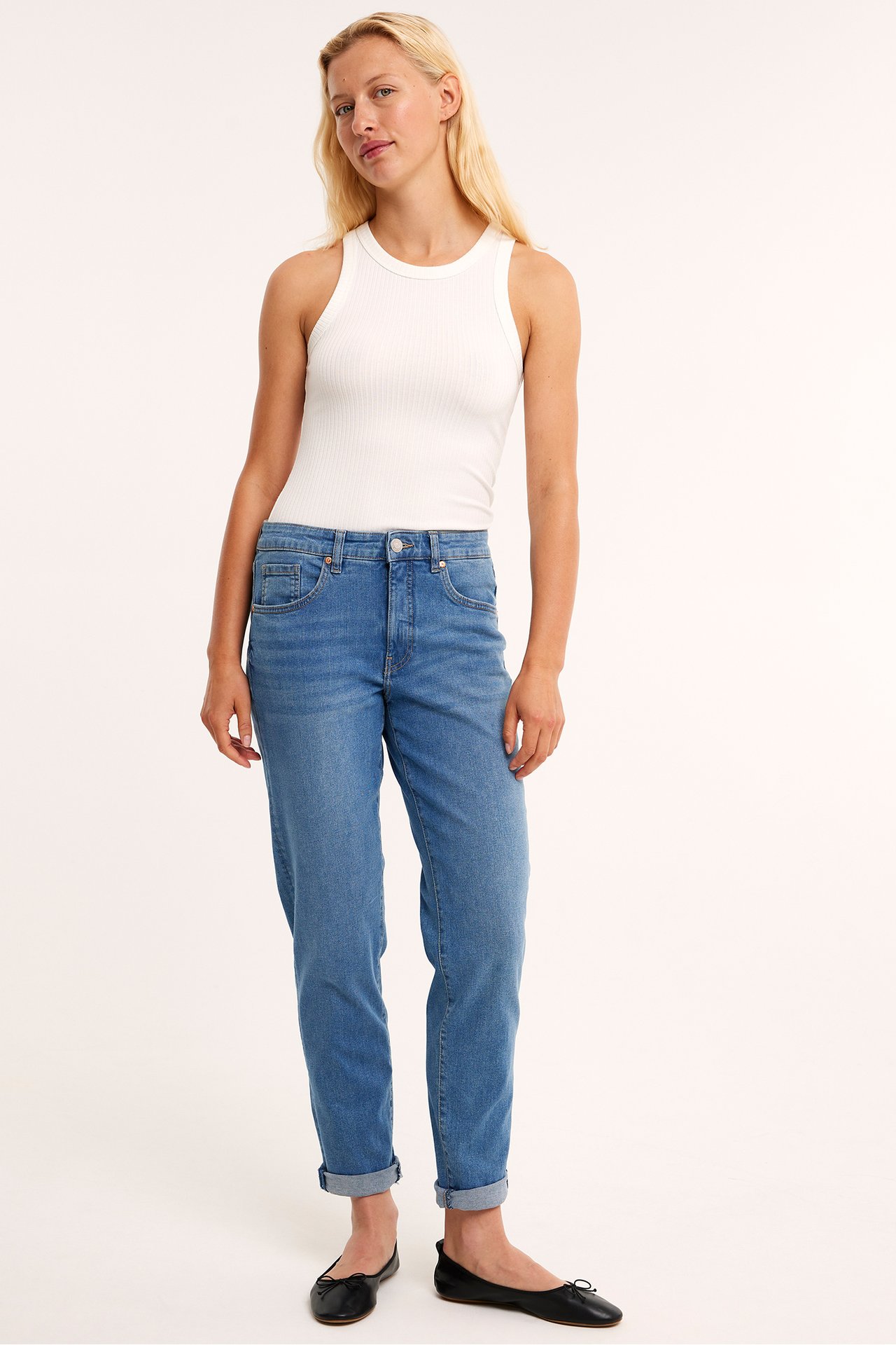 Tapered jeans Mid waist - Jasny dżins - 3