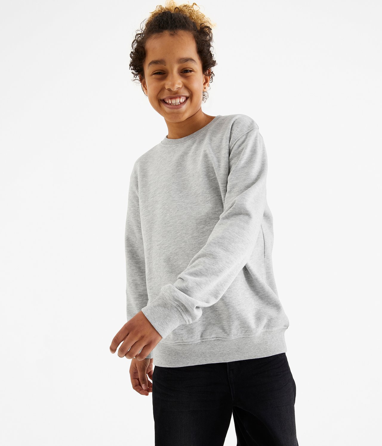 Sweatshirt - Gråmelert - 1