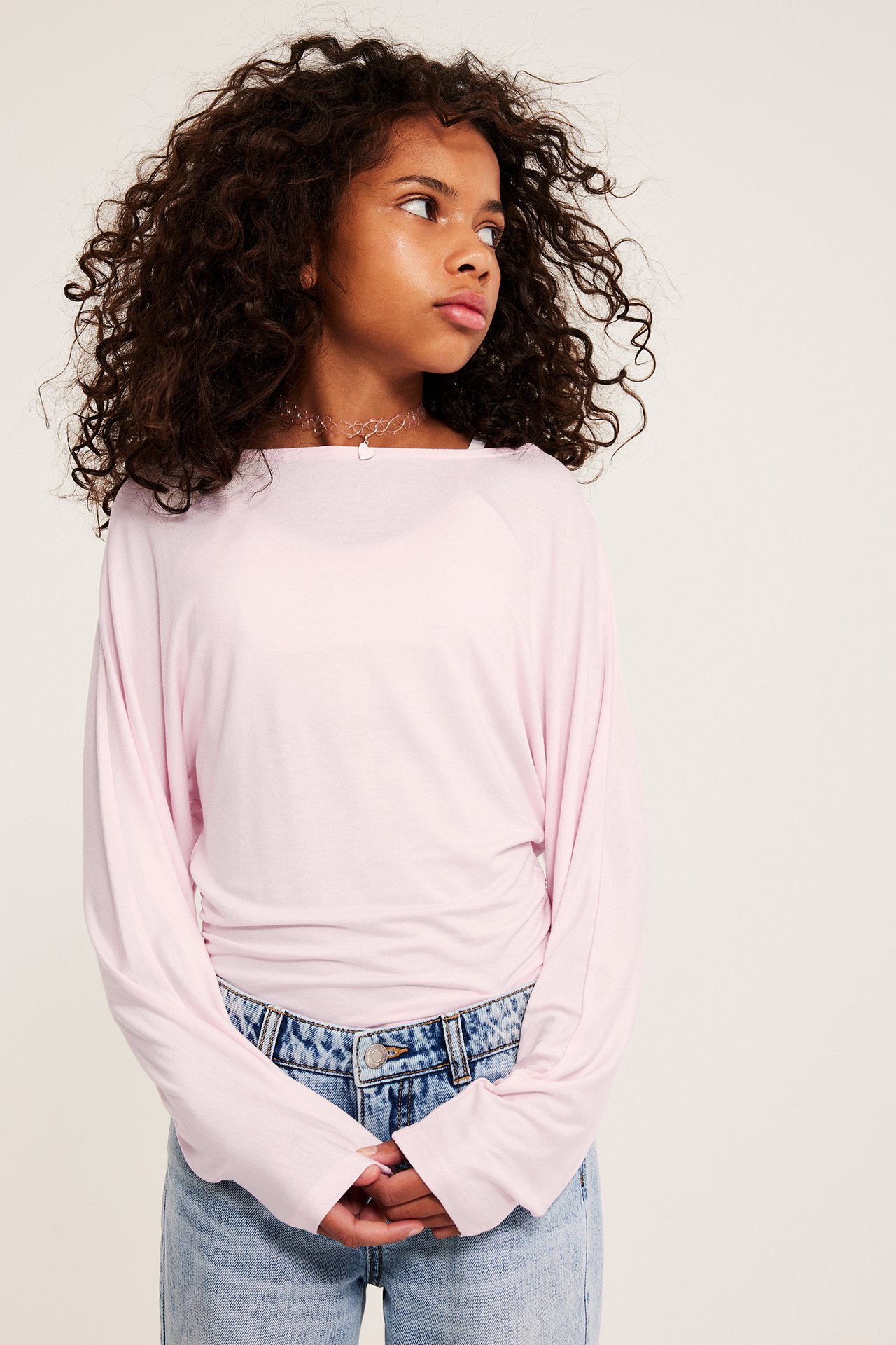 Långärmad topp med fjärilsärm