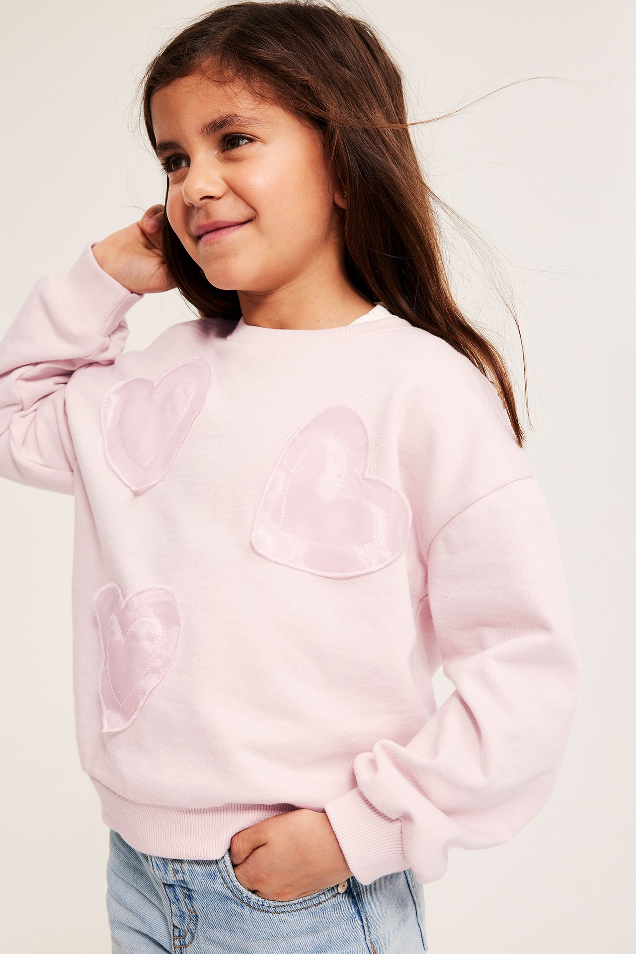 Sweatshirt med applikationer