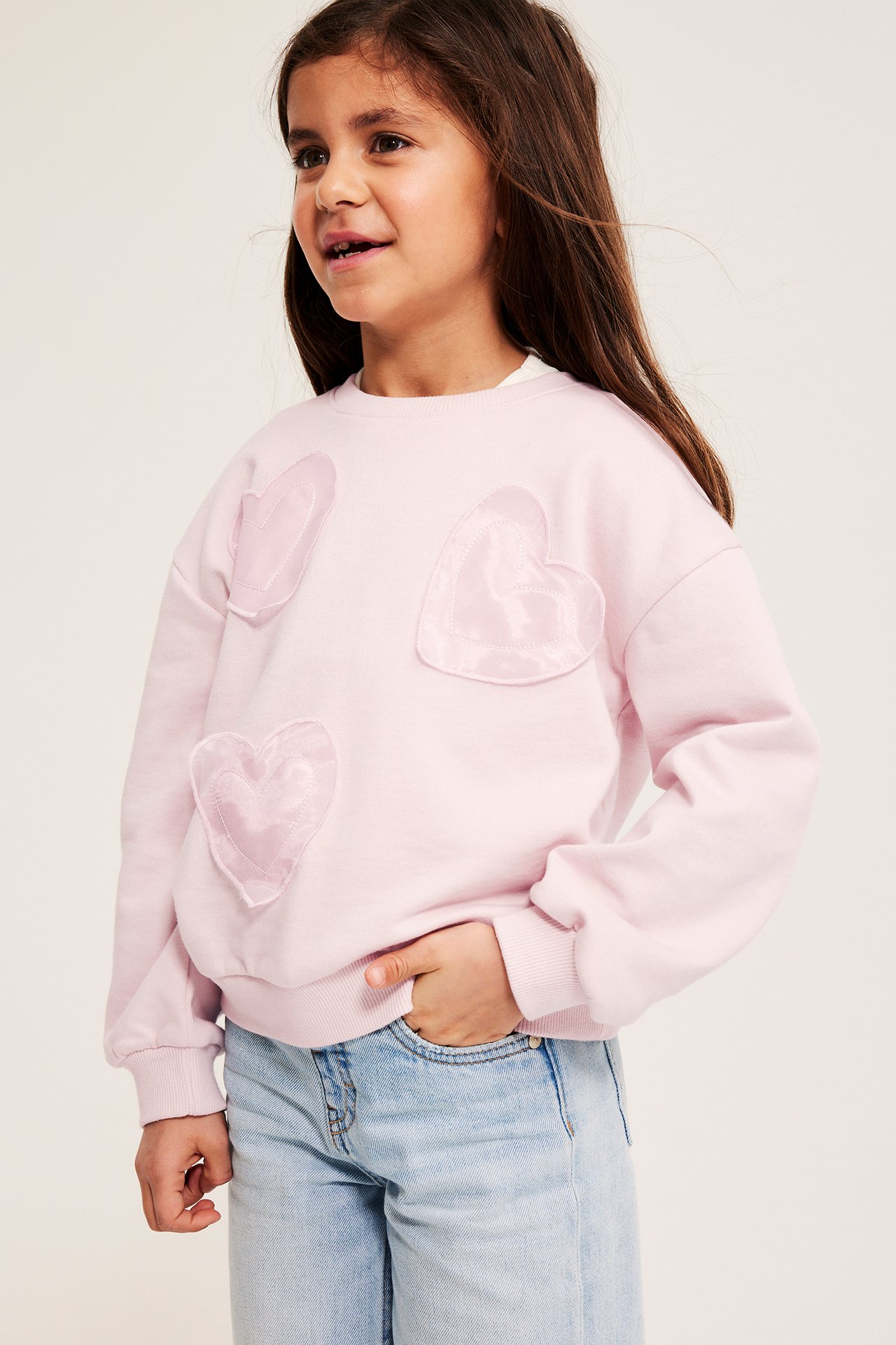 Sweatshirt med applikationer