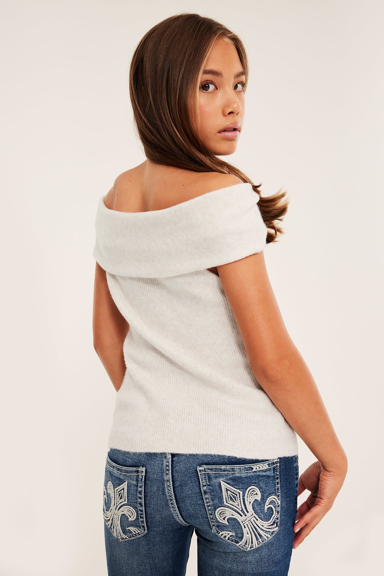 Hihaton off shoulder -paita - Valkoinen - 5