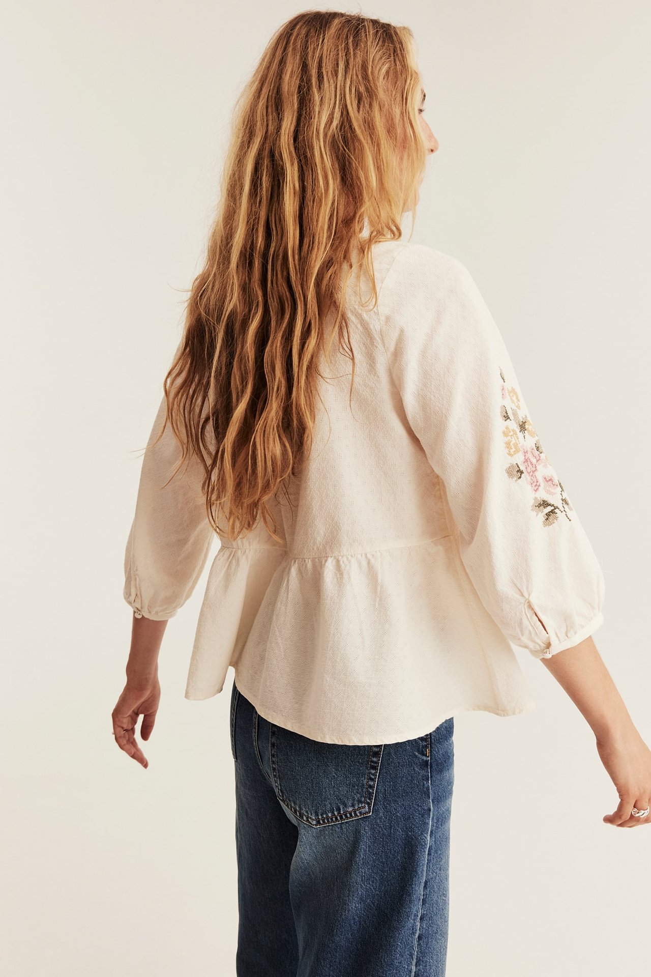Brodert peplumbluse Newbie Woman - Offwhite - 5