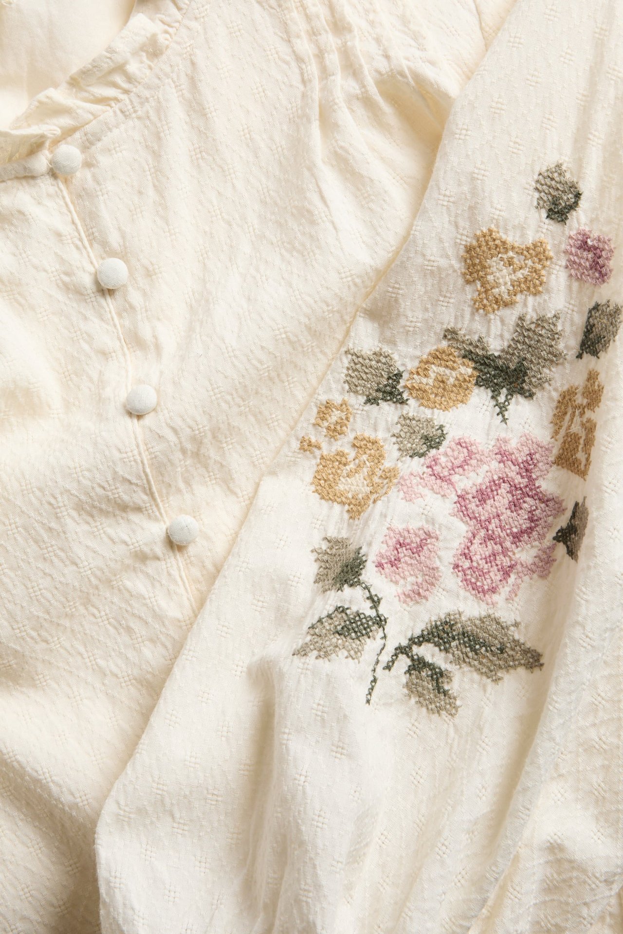 Brodert peplumbluse Newbie Woman - Offwhite - 4