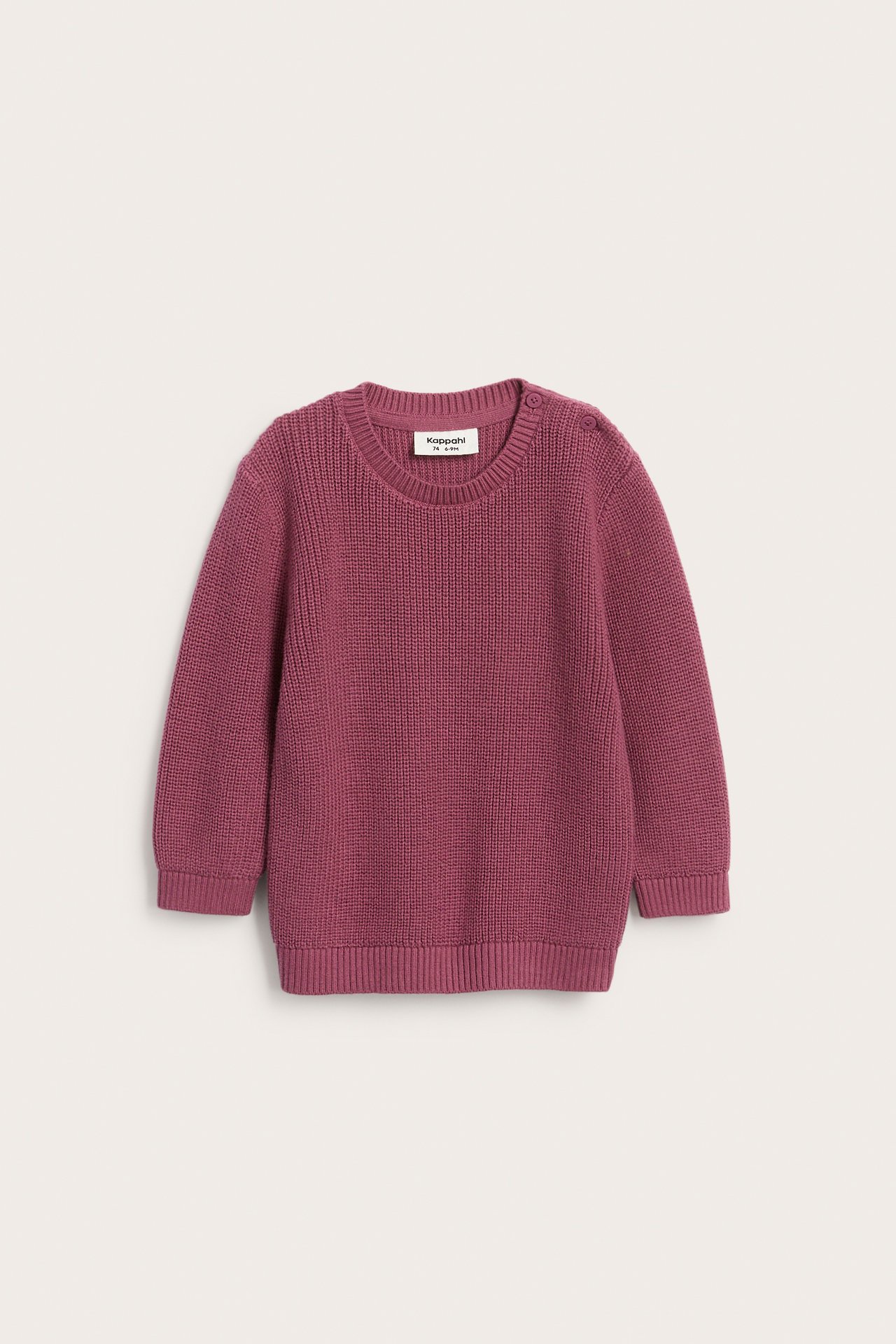 Dzianinowy sweter z guzikami na ramieniu