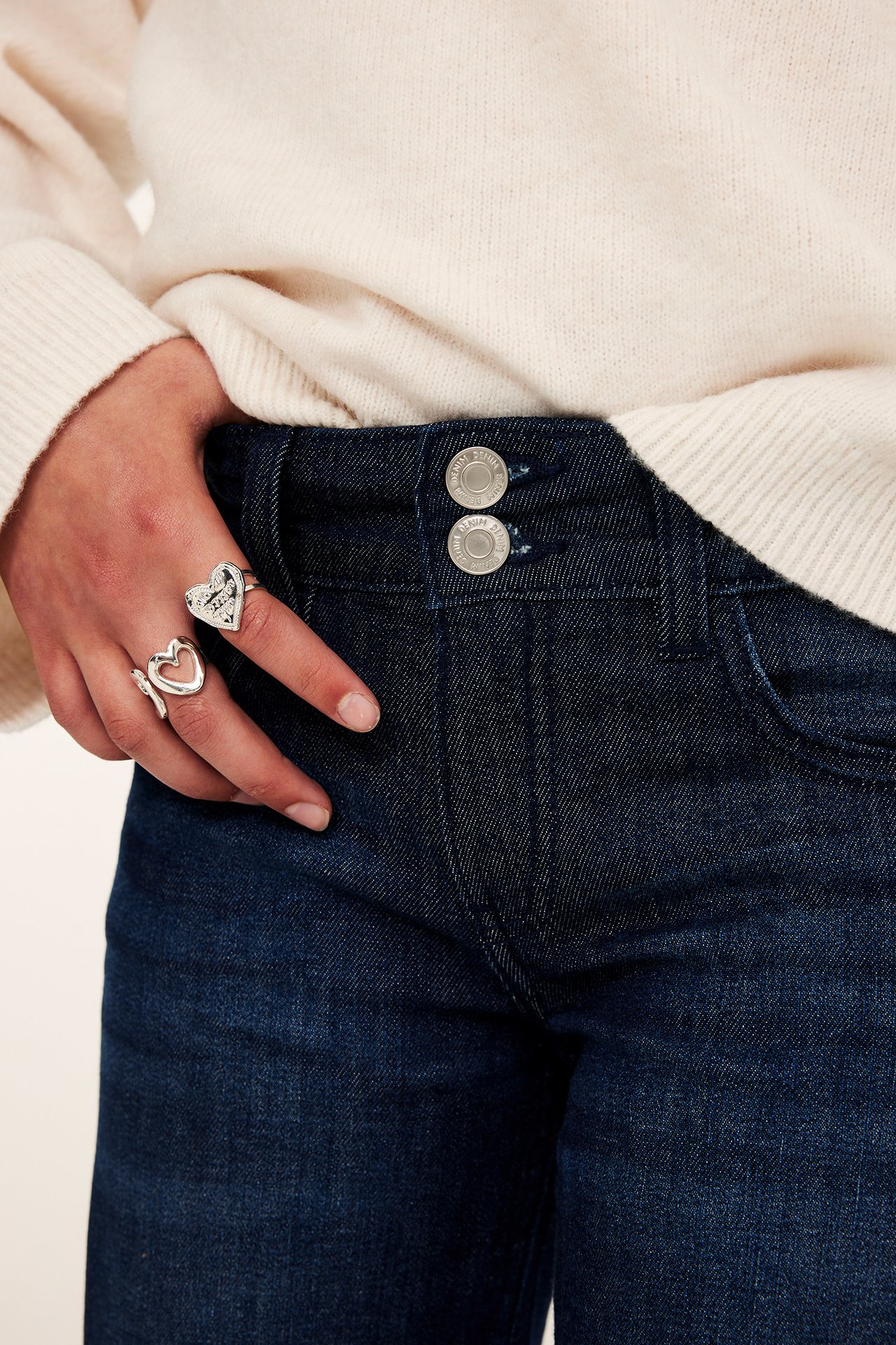 Wide jeans med lav midje