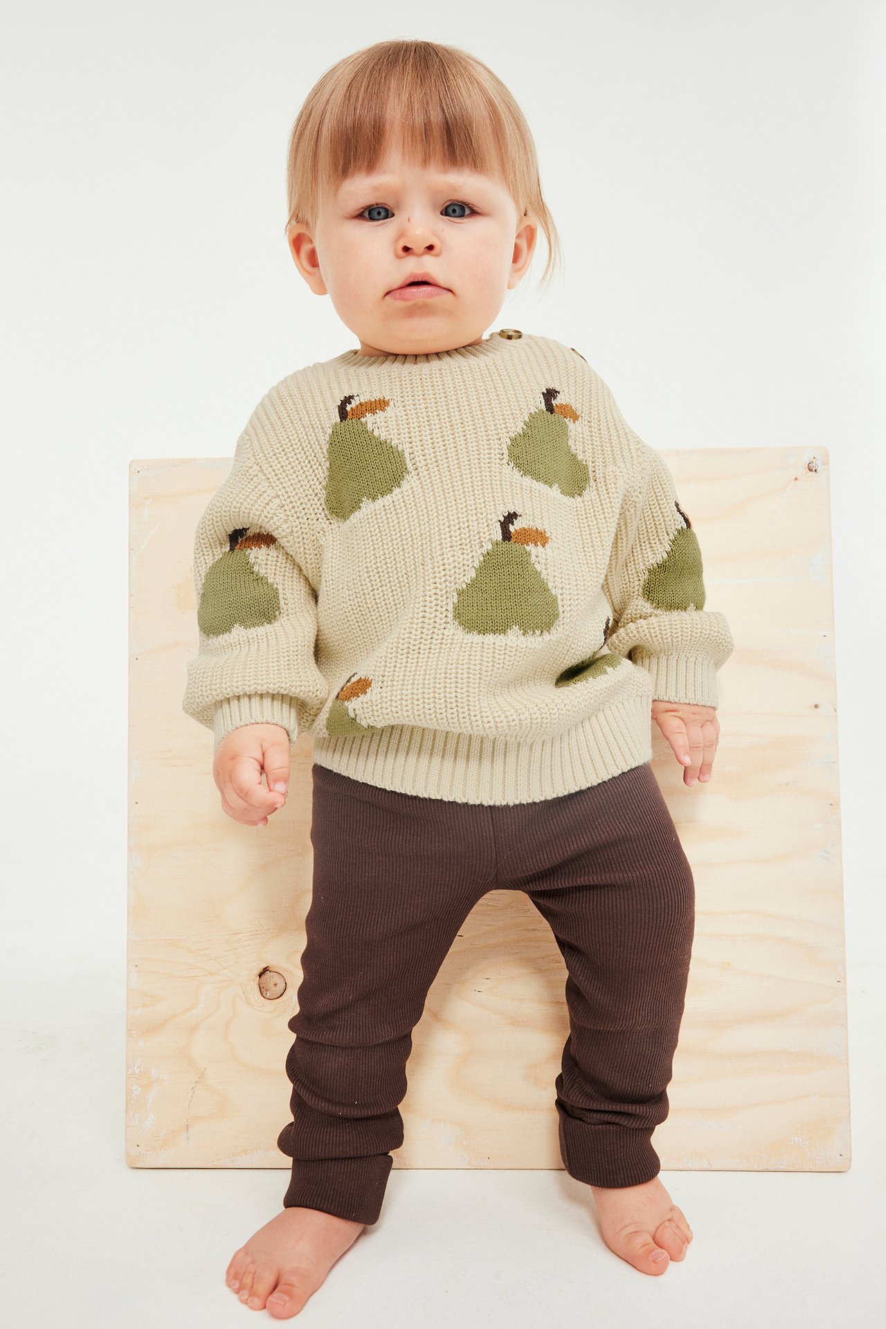 Dzianinowy sweter - Beżowy - 4