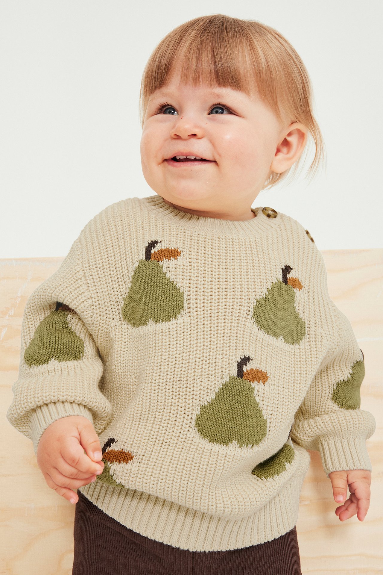 Dzianinowy sweter - Beżowy - 5