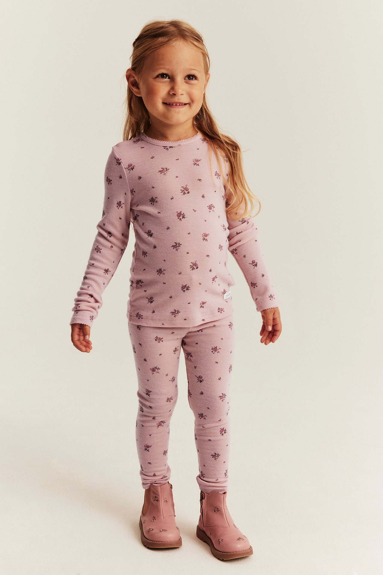 Blommiga leggings i ull
