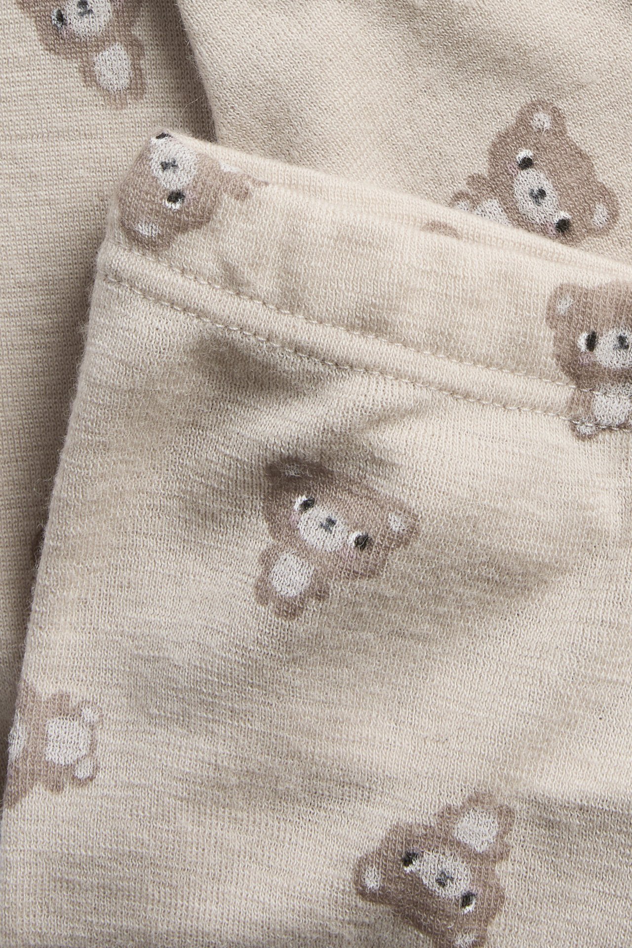Legginsy z wełny merynosów z motywem misia