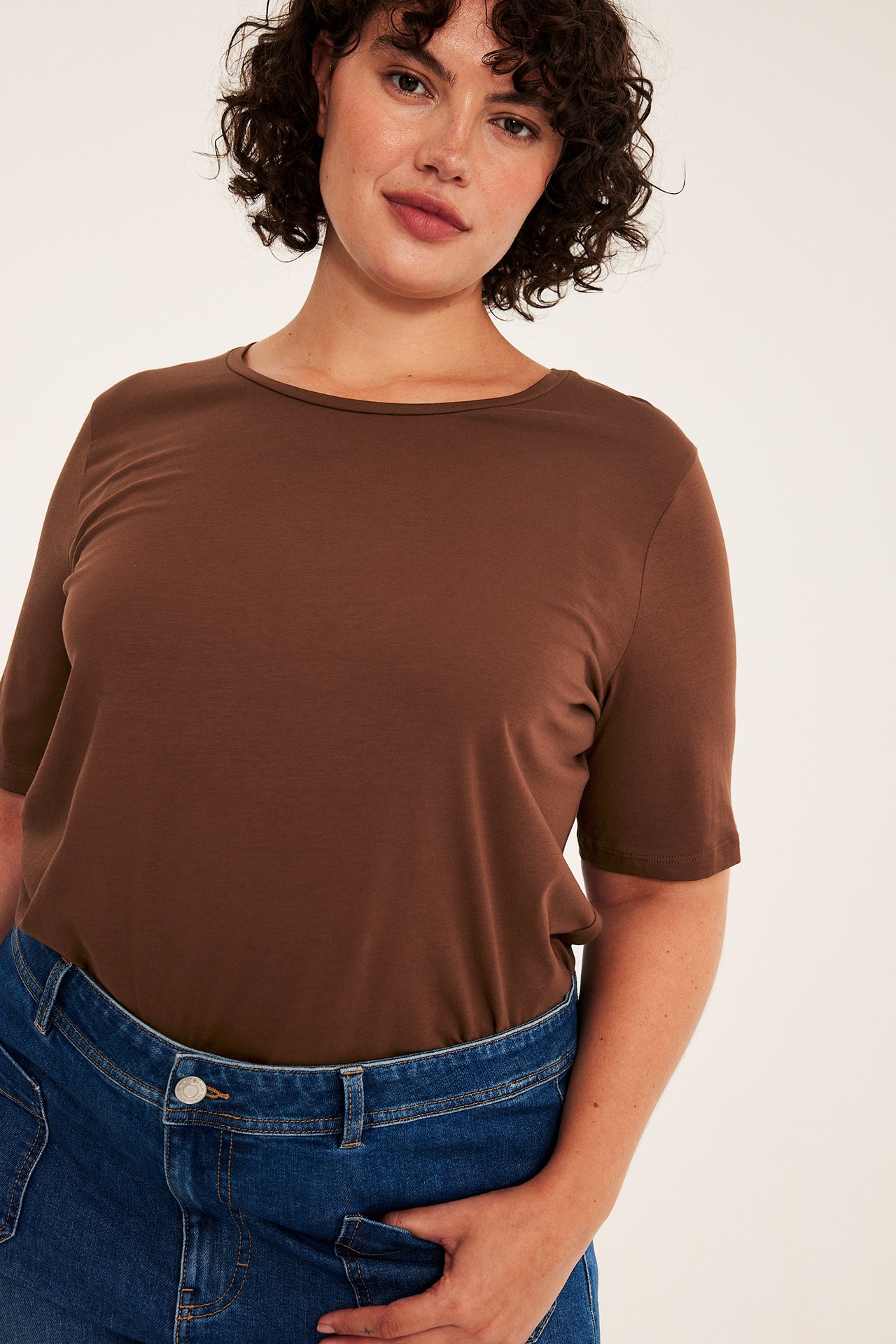 T-shirt - Brązowy - 5