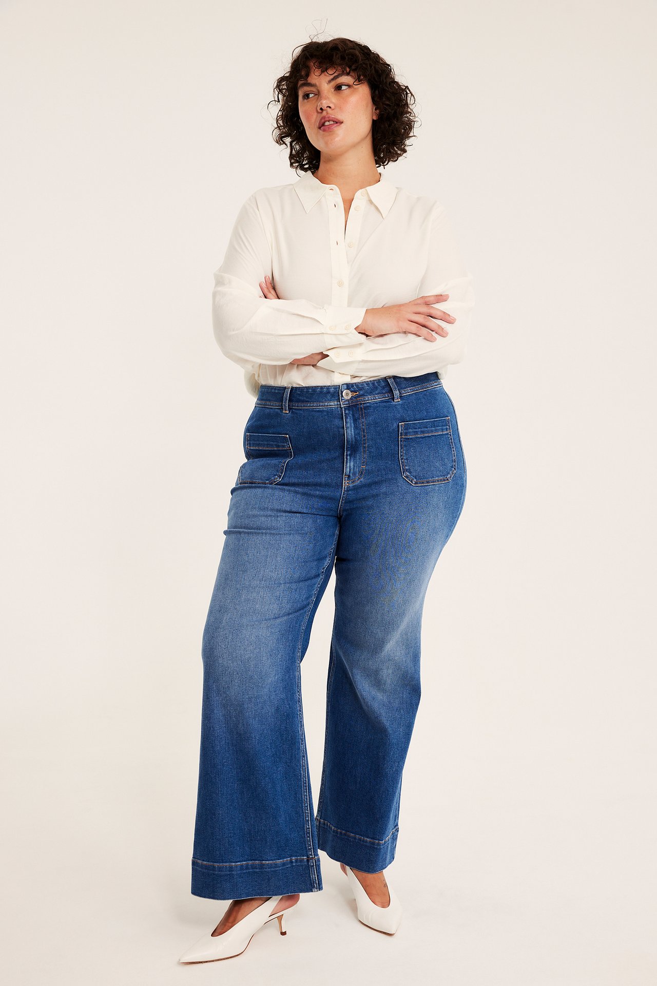 Dżinsy flare high waist