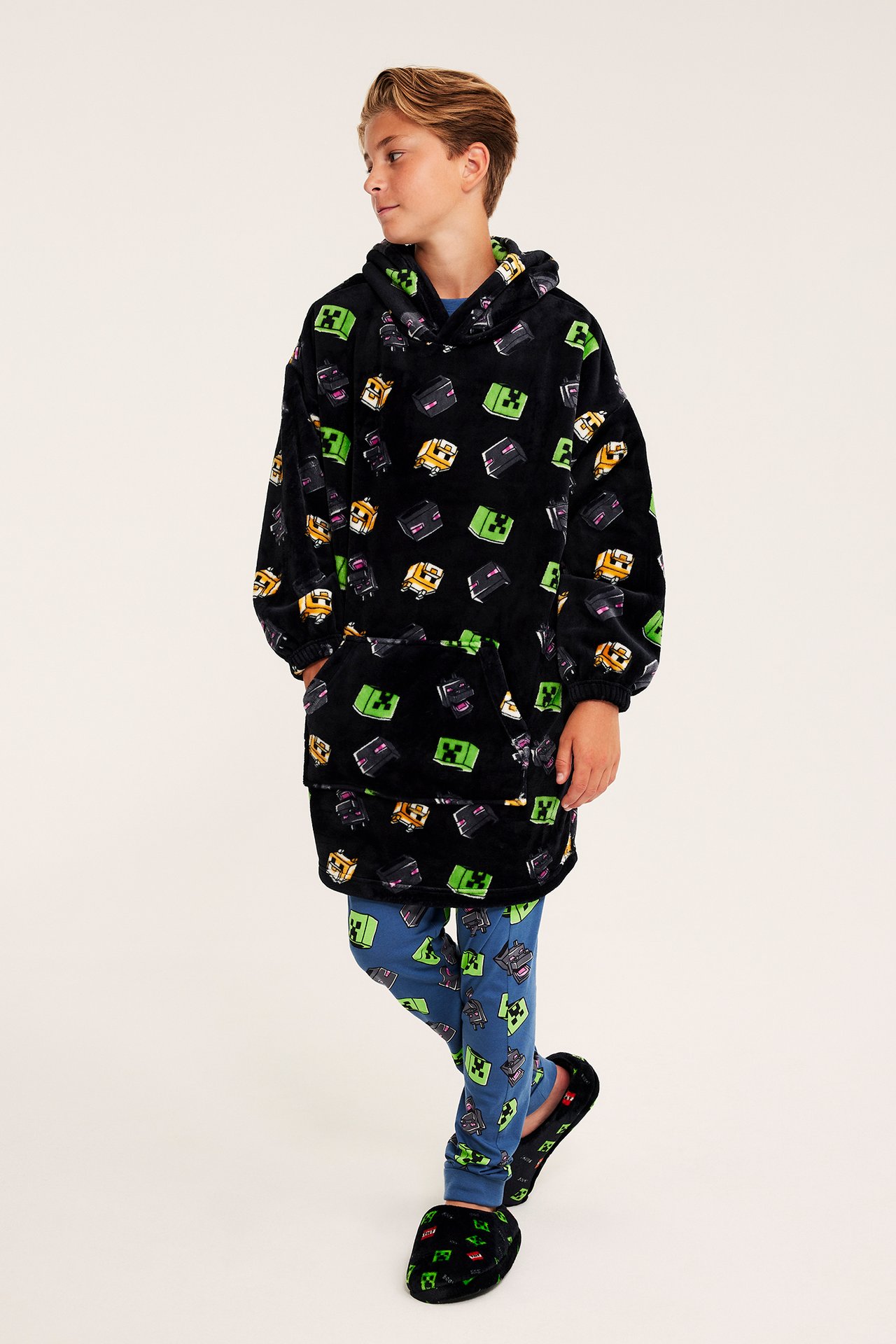 Fleece-hettegenser med Minecraft