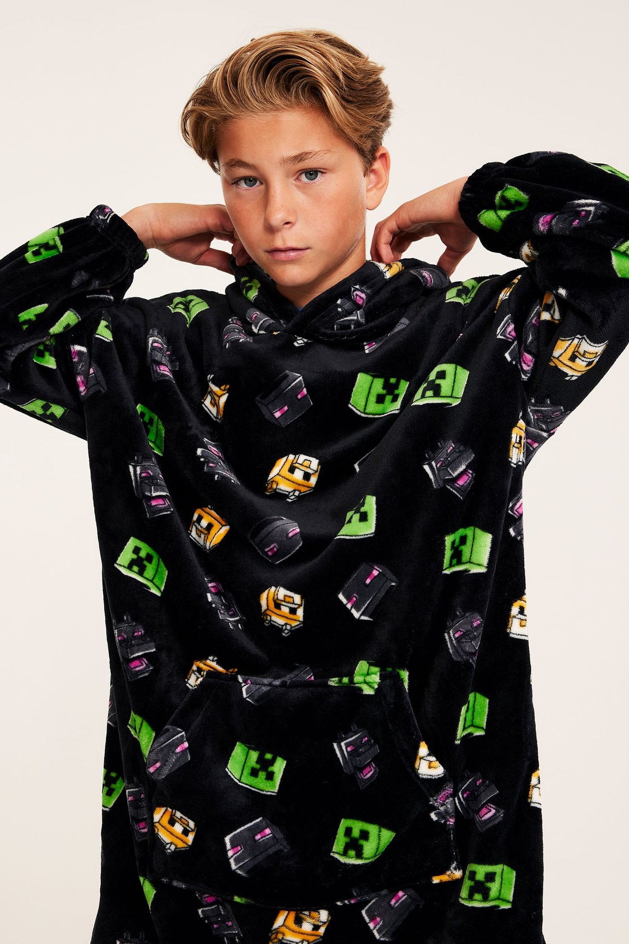 Fleece-hettegenser med Minecraft