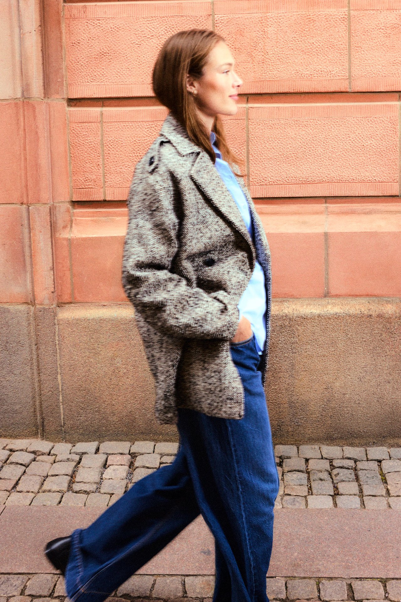 Oversized skepparkavaj i ullmix