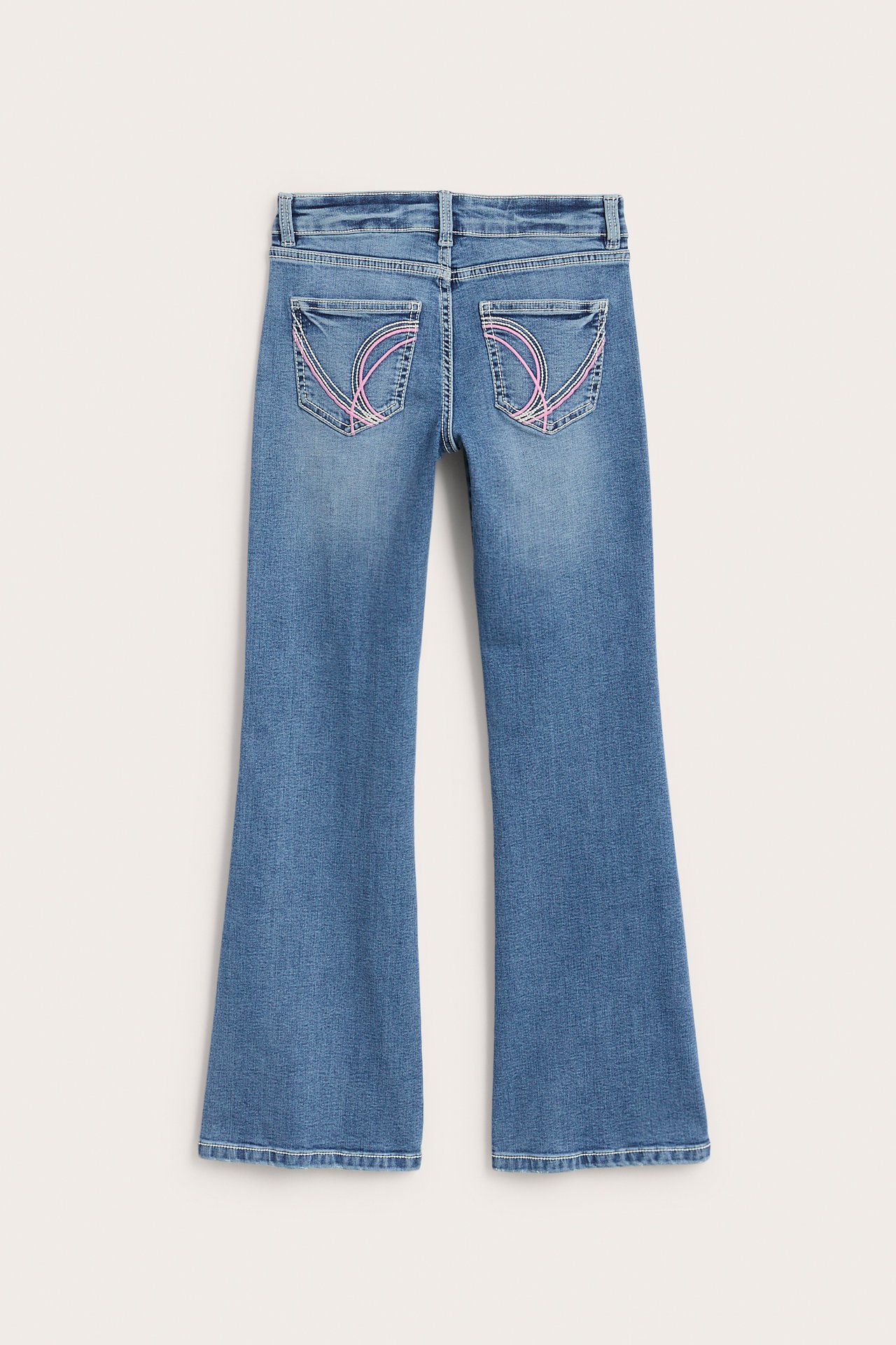 Bootcut-farkut brodeeratuilla taskuilla - Vaalea denim - 7