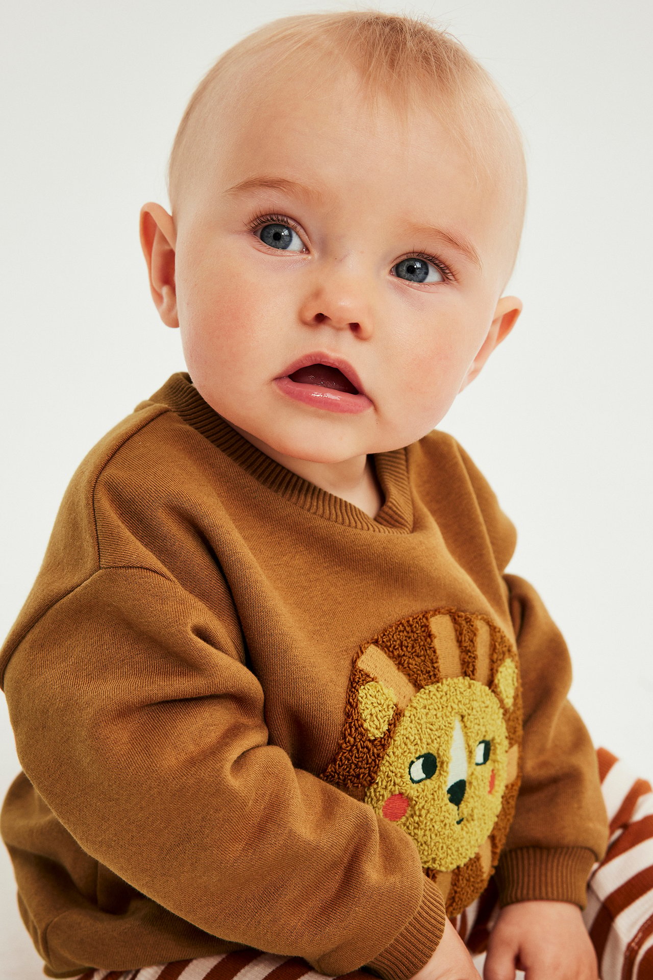 Sweatshirt med broderat motiv framtill