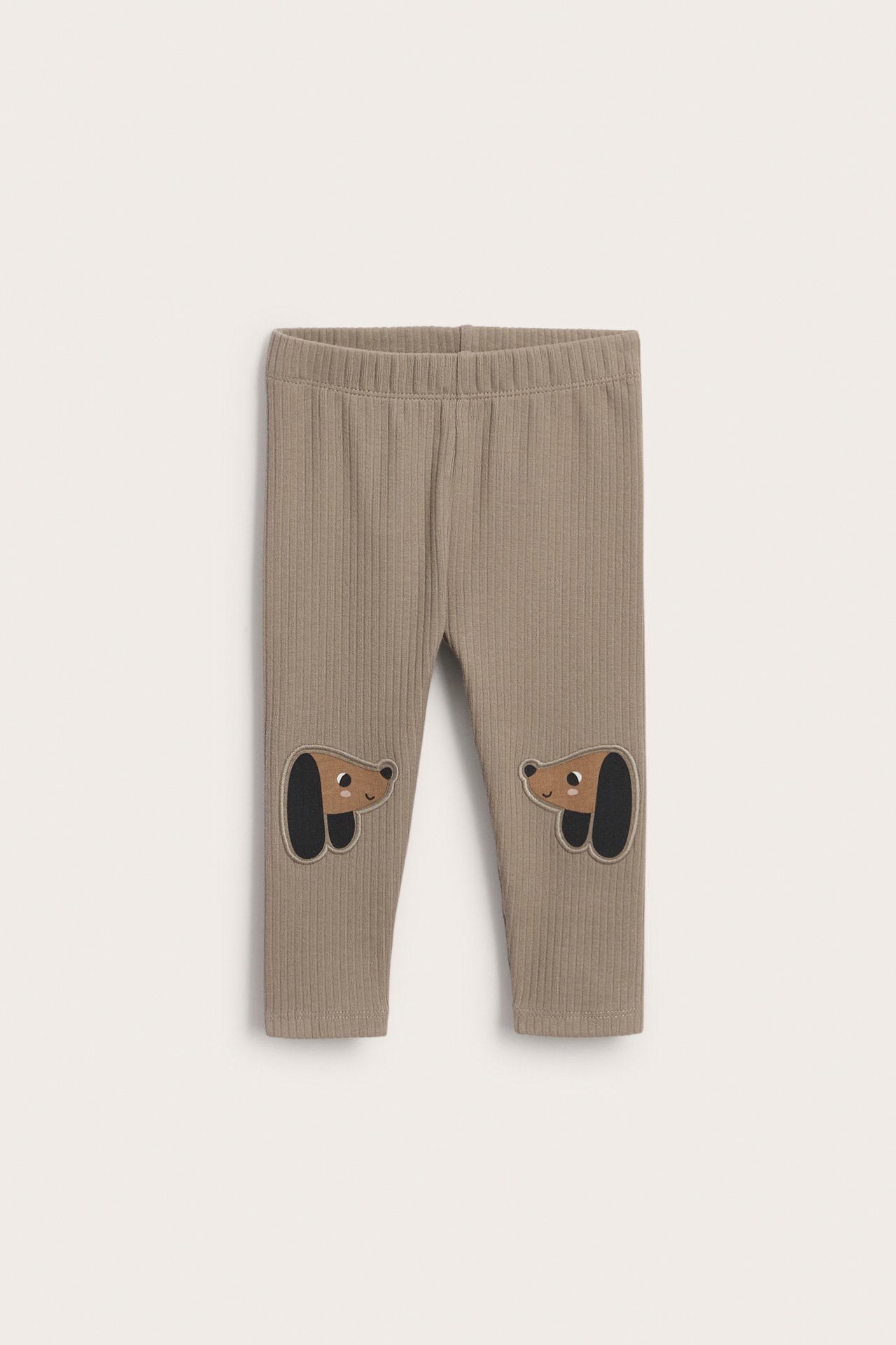 Ribbade leggings med taxapplikation