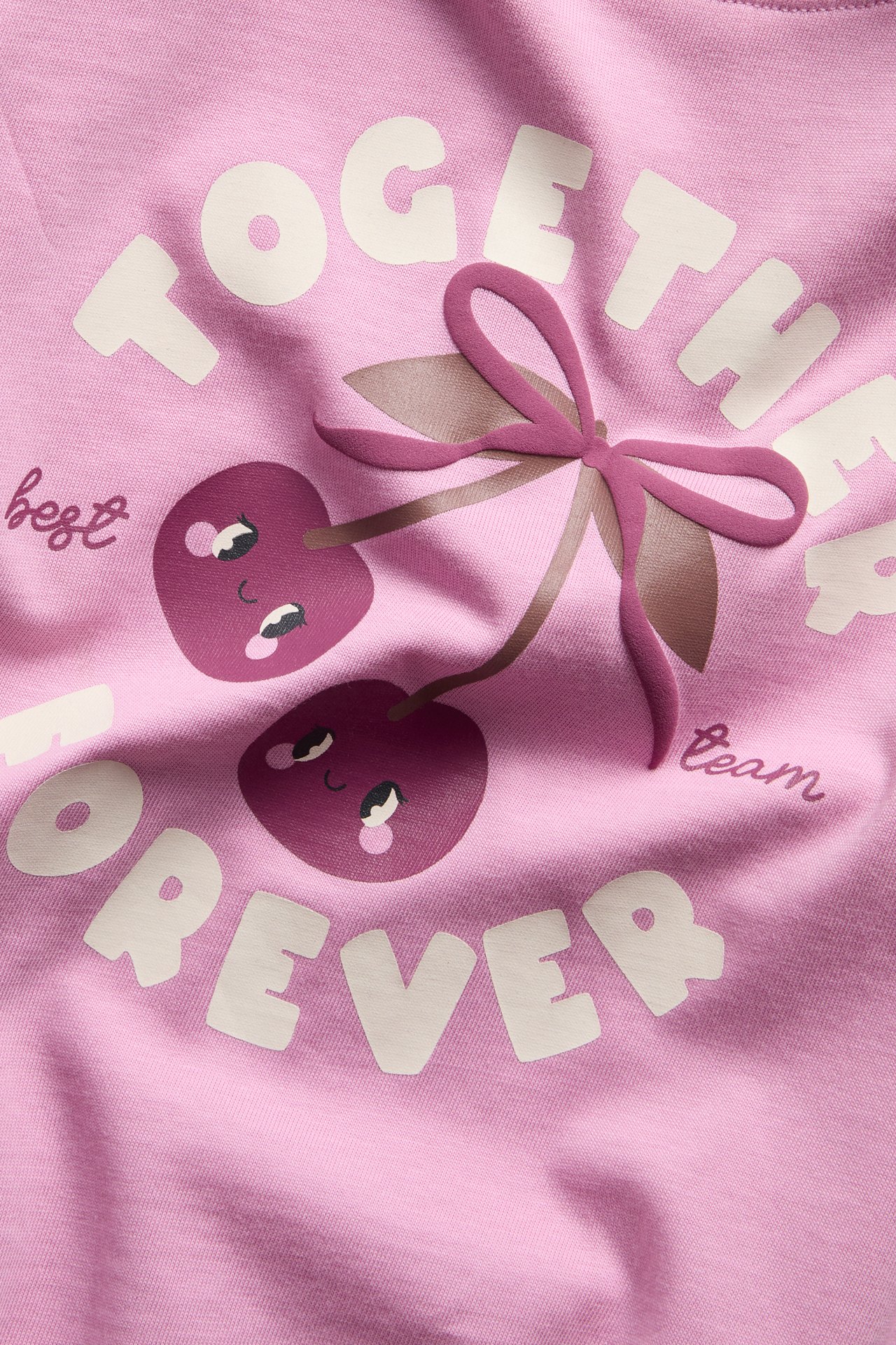 Långärmad topp med print - Rosa - 4