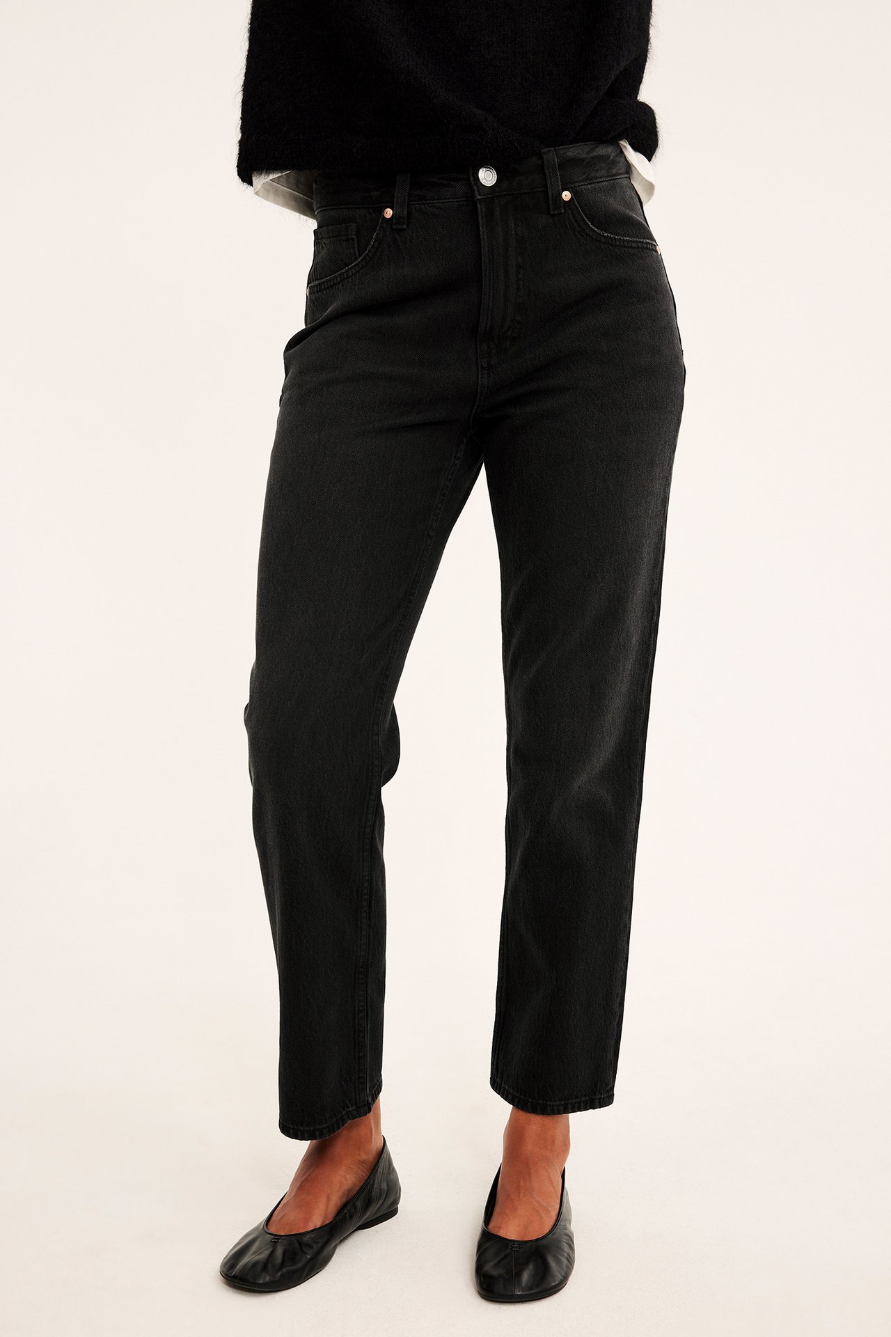 Straight jeans high waist non stretch