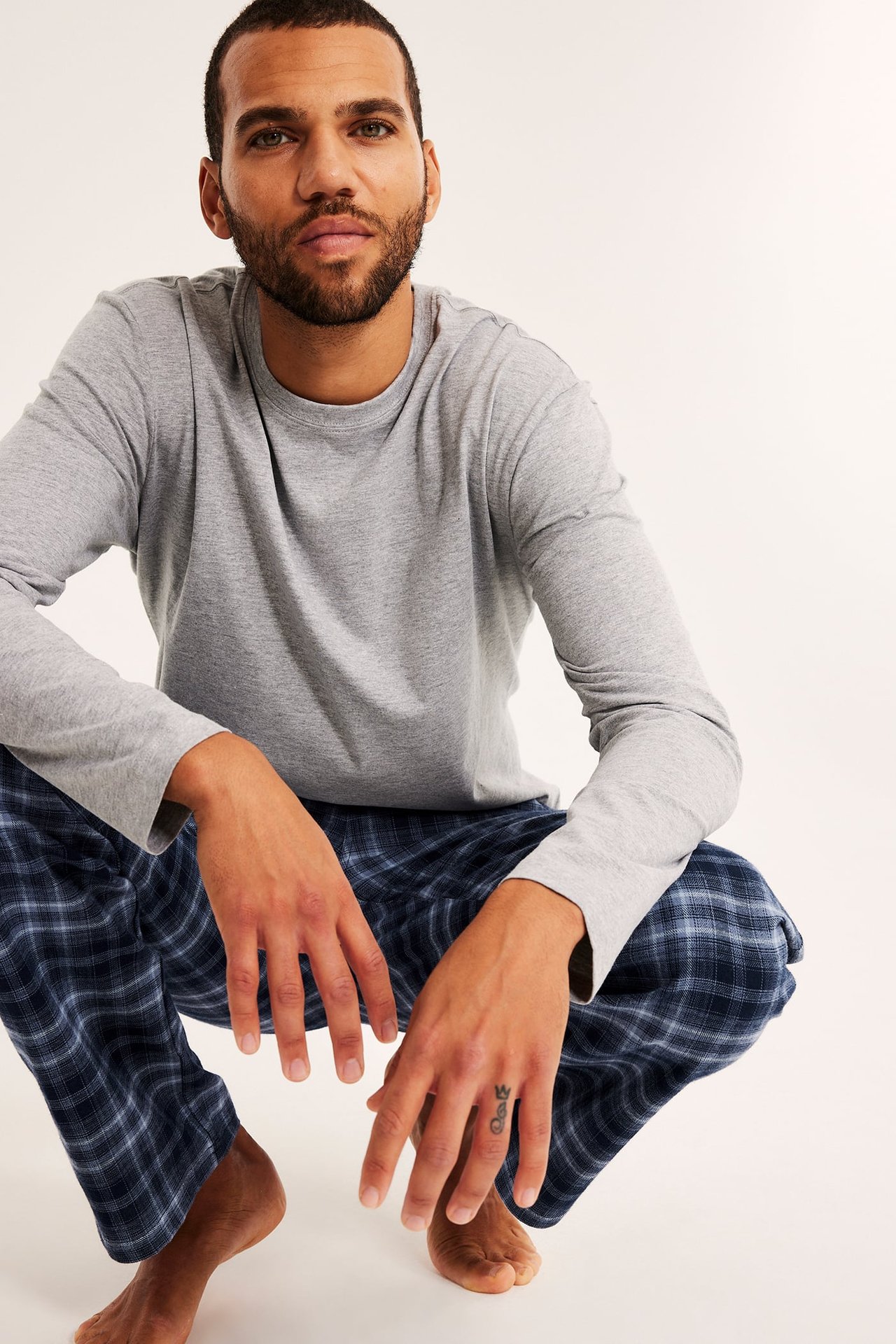 Rutiga pyjamasbyxor