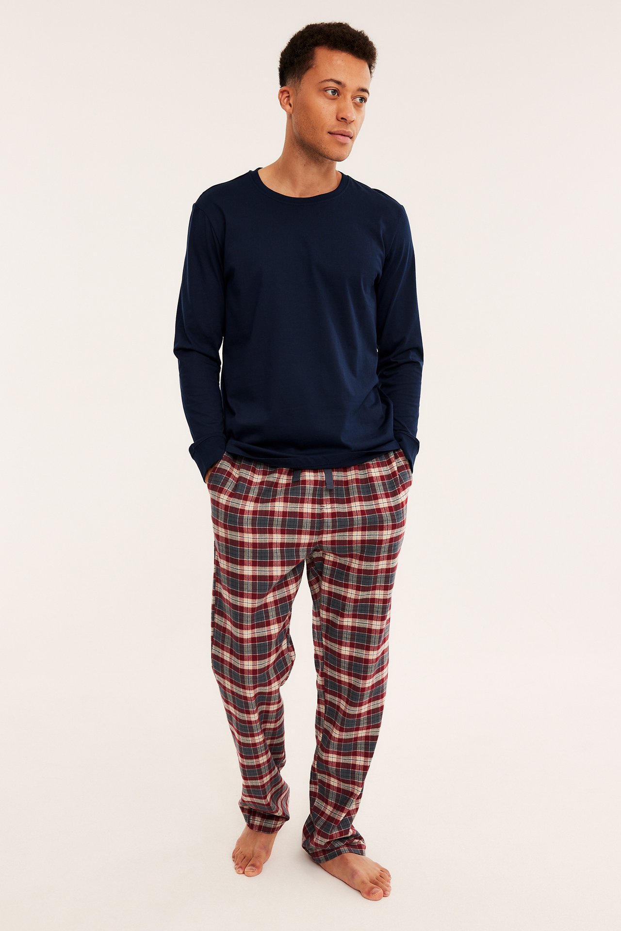 Rutiga flanellpyjamasbyxor
