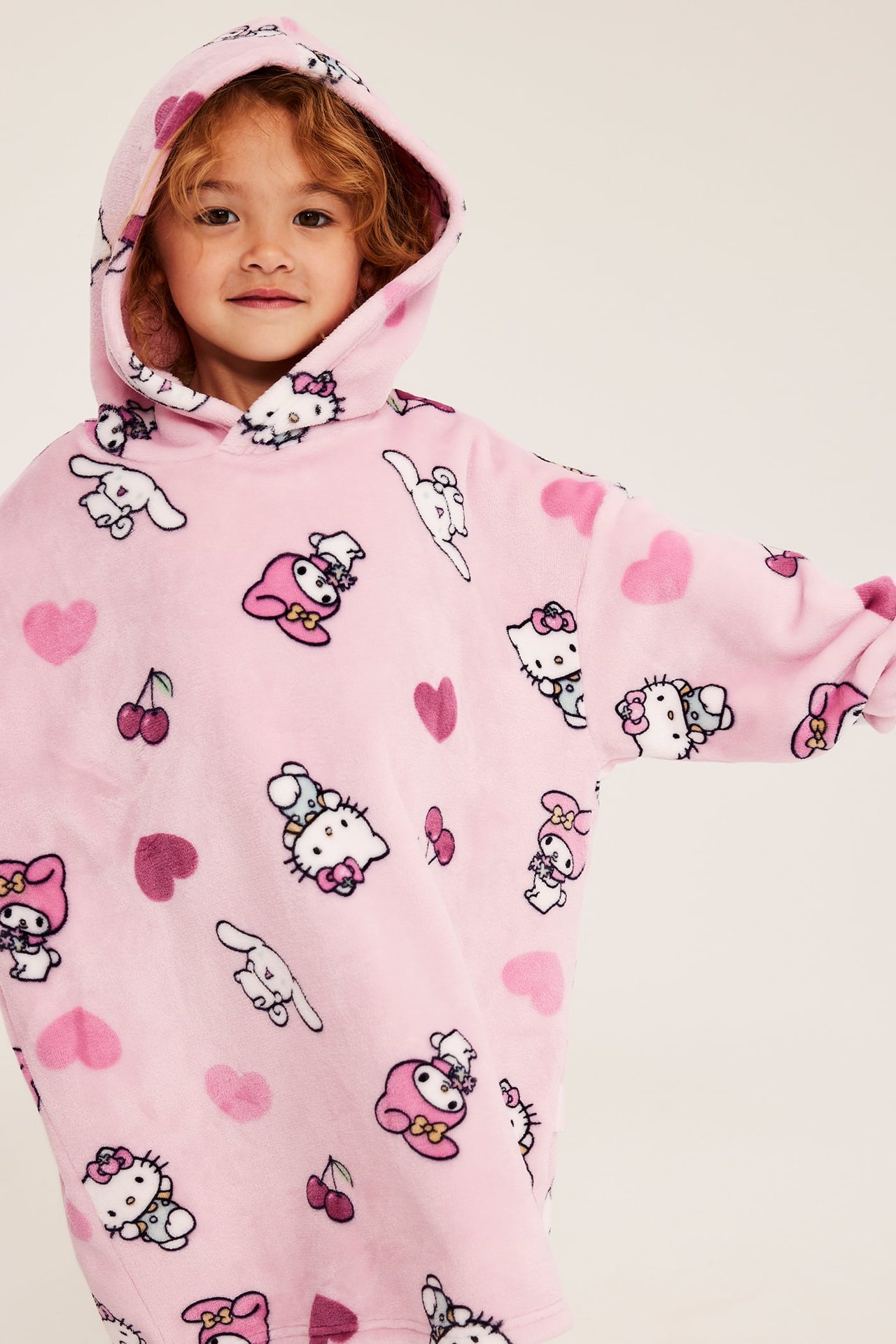 Polarowa bluza z kapturem, z nadrukiem Hello Kitty
