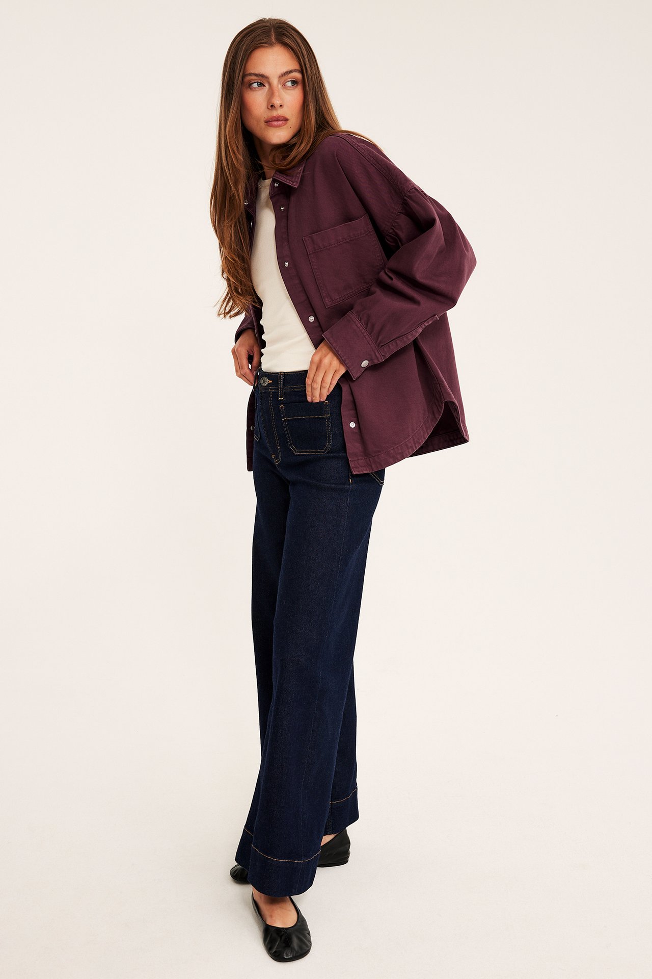 Overshirt med puffig ärm