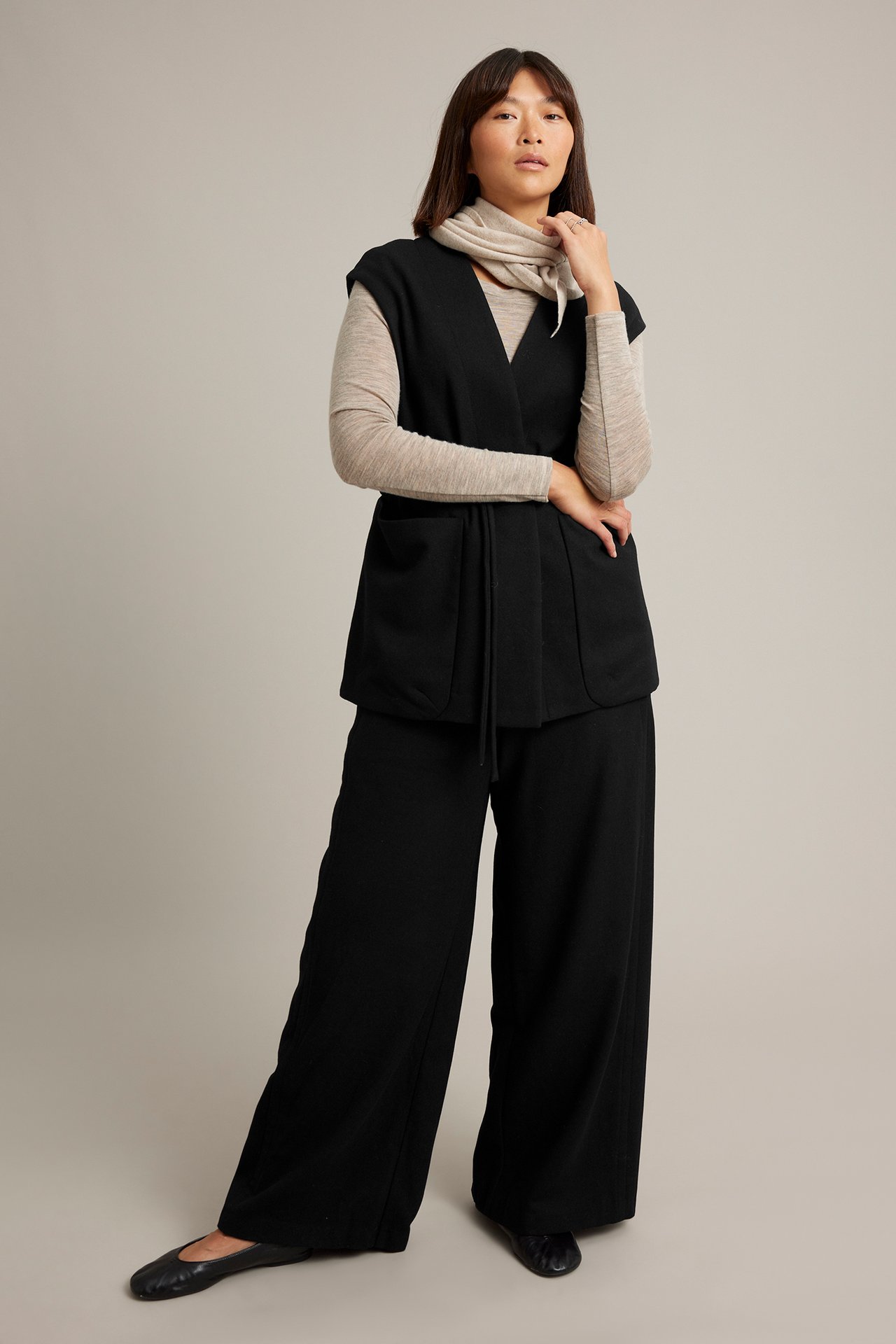 Oversize-vest i ullblanding