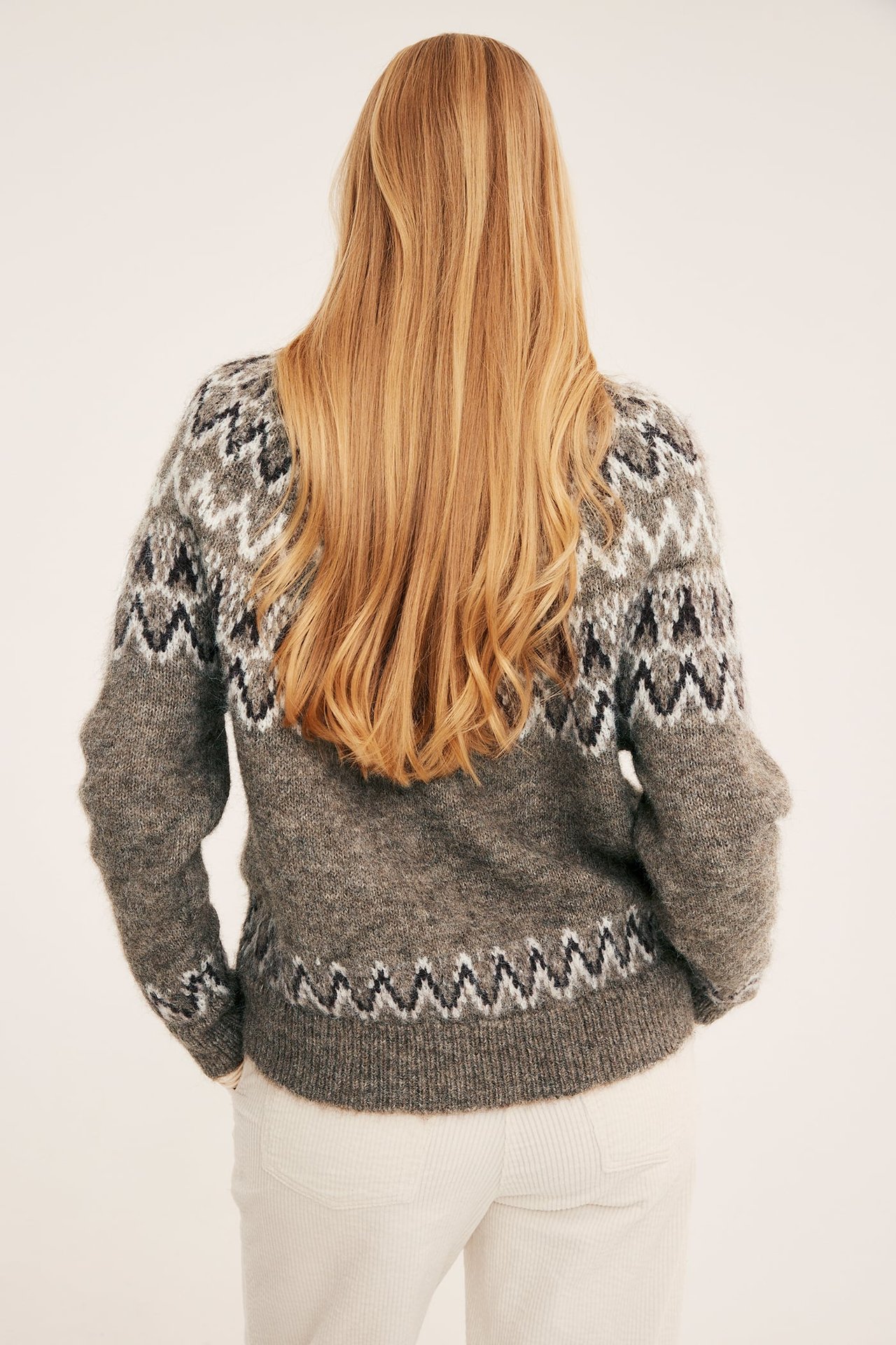 Strikket genser med Fair isle-mønster - Beige - 5