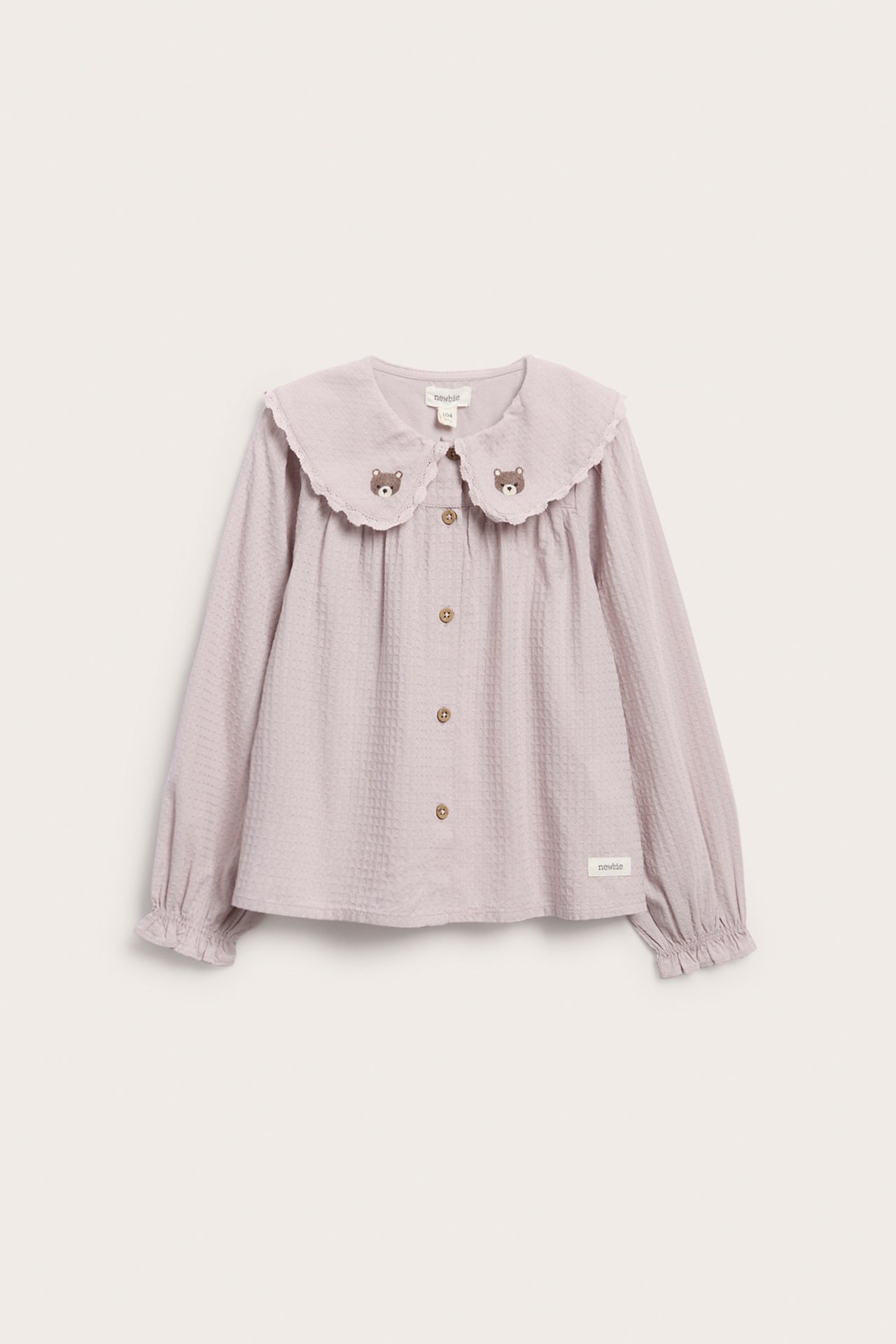 Bluse med spetskrage