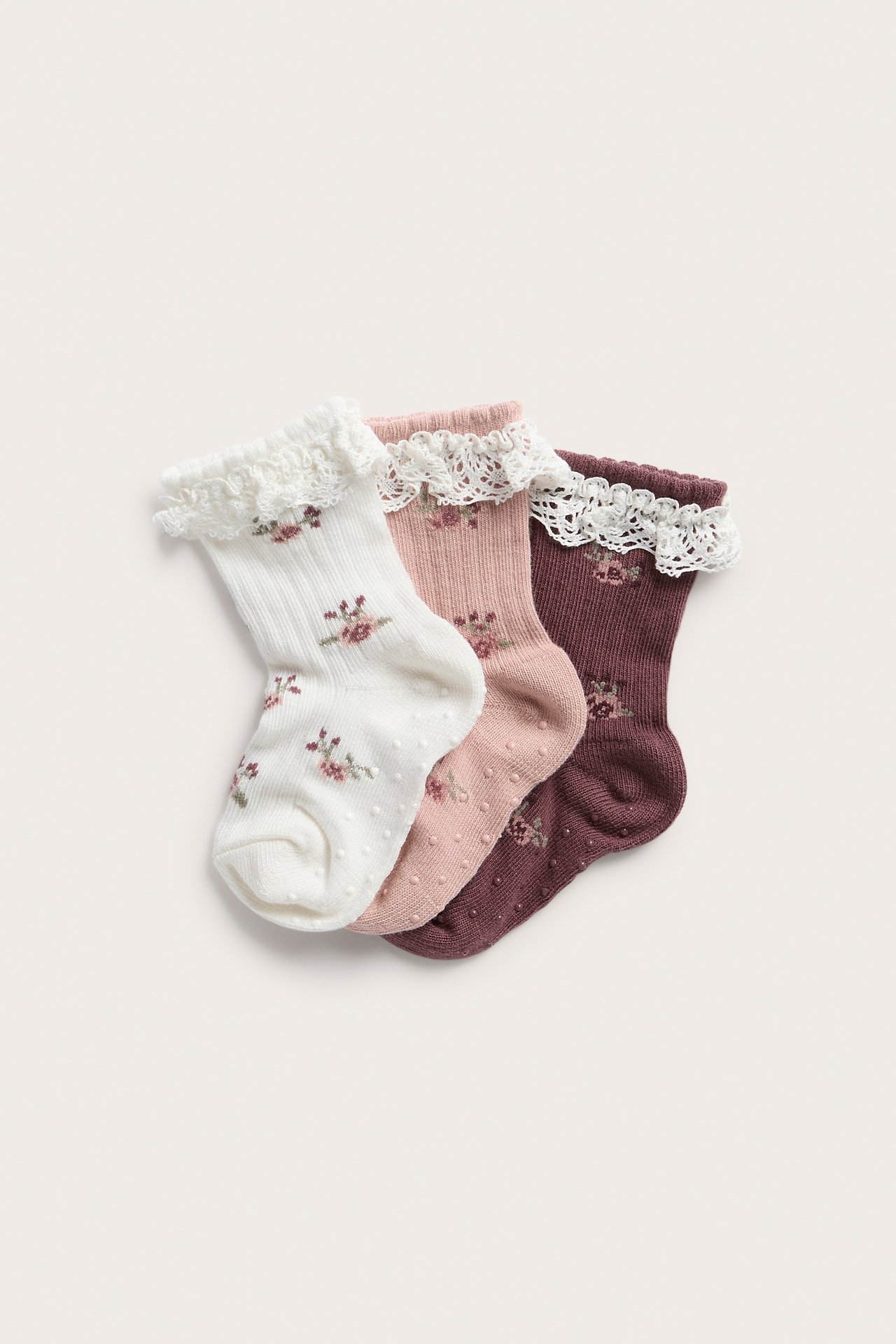 3-pack skarpetek w kwiaty