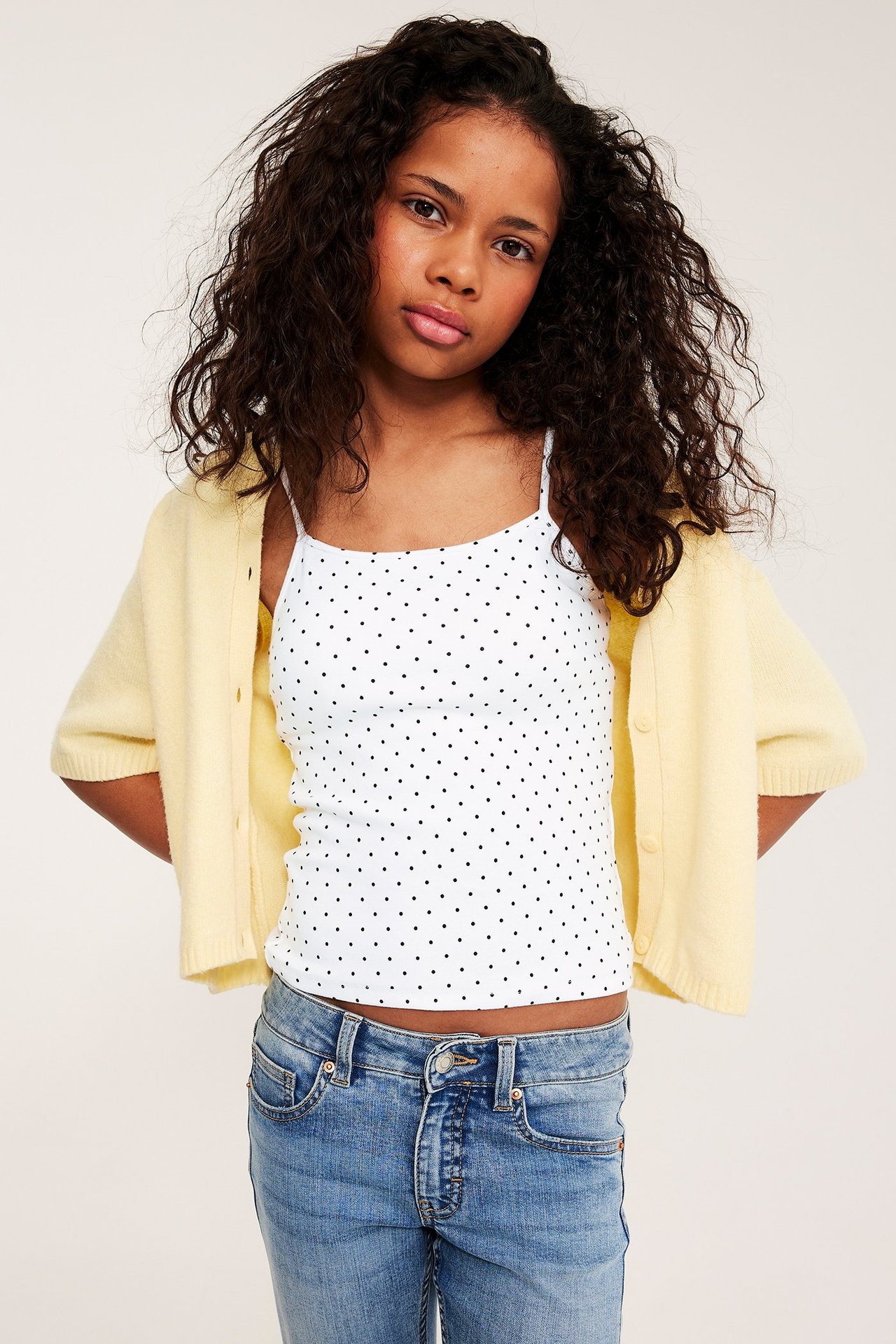 Koszulka w kropki, z trykotu bawełnianego