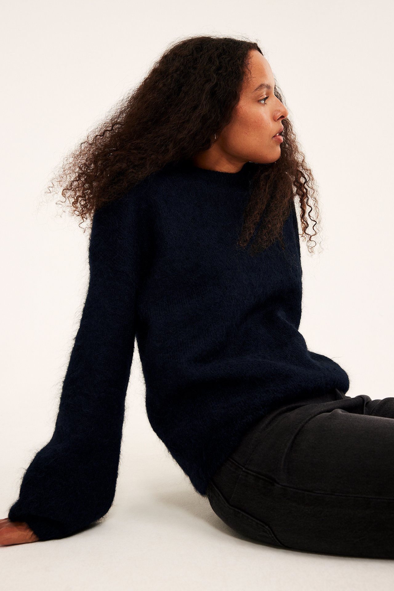 Strikkegenser i mohairblanding