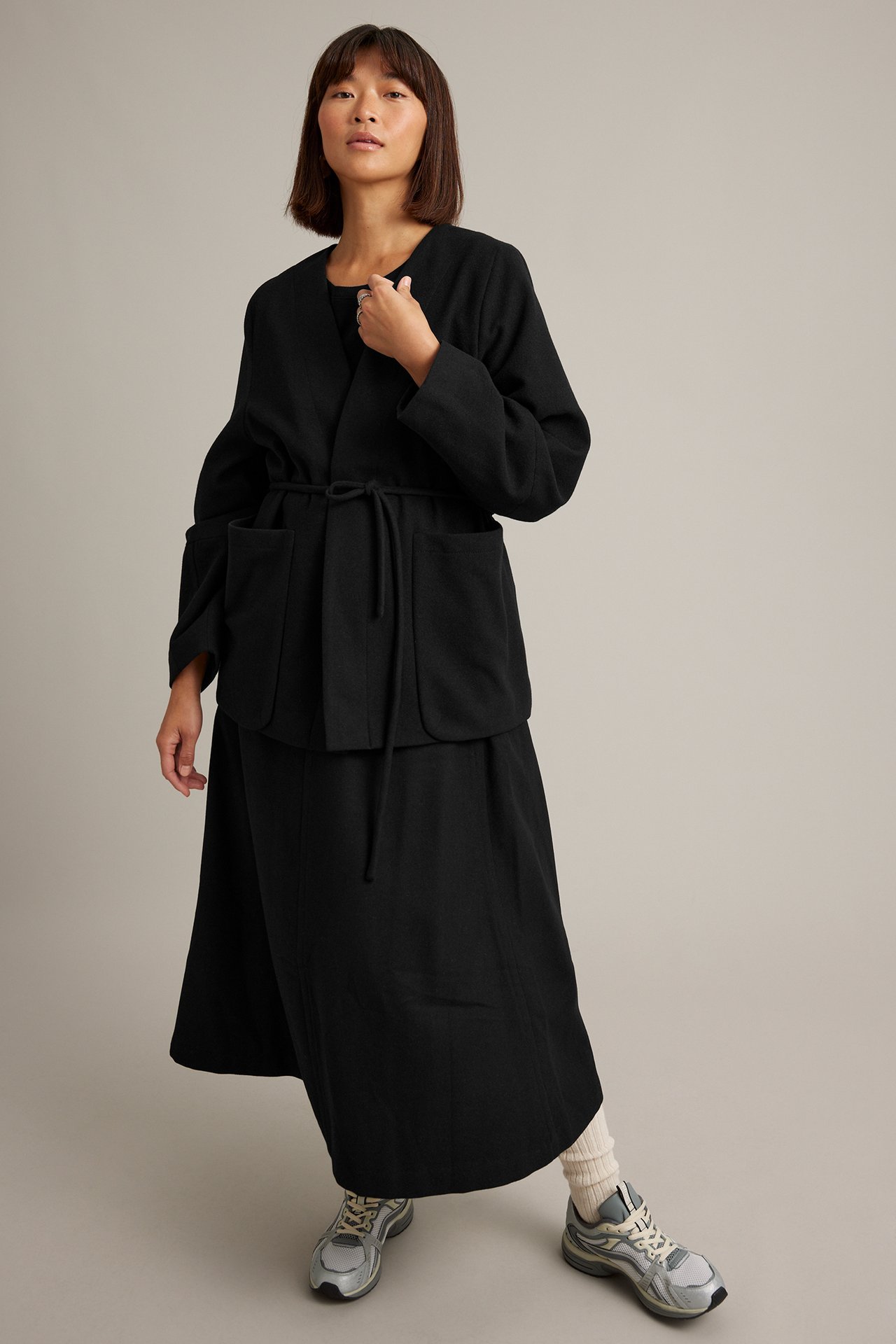 Oversize jakke i ullblanding