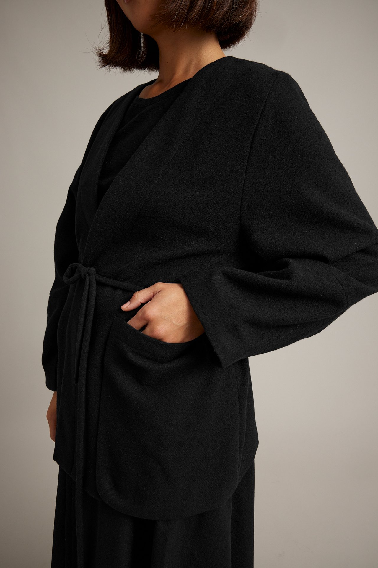 Oversize jakke i ullblanding