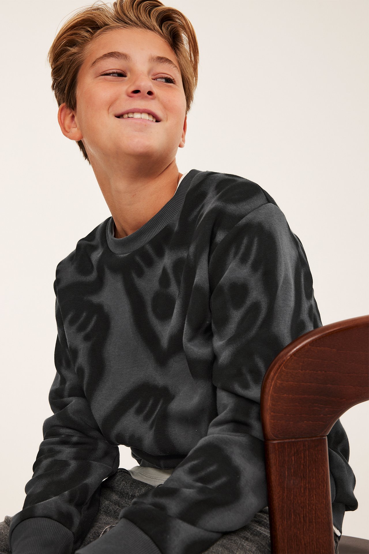 Långärmad mönstrad sweatshirt