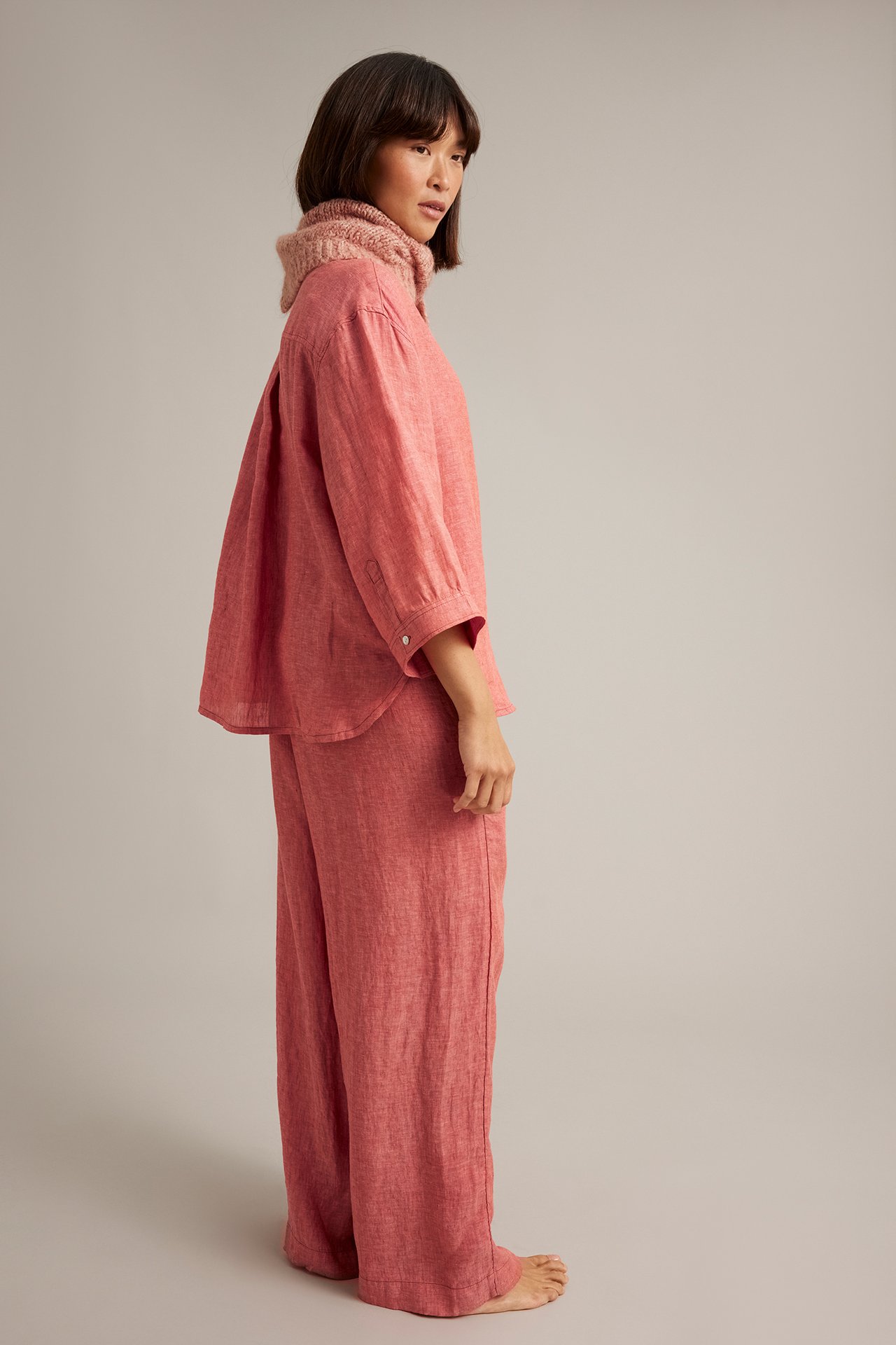 Pyjamasbukse i lin - Rød - 5