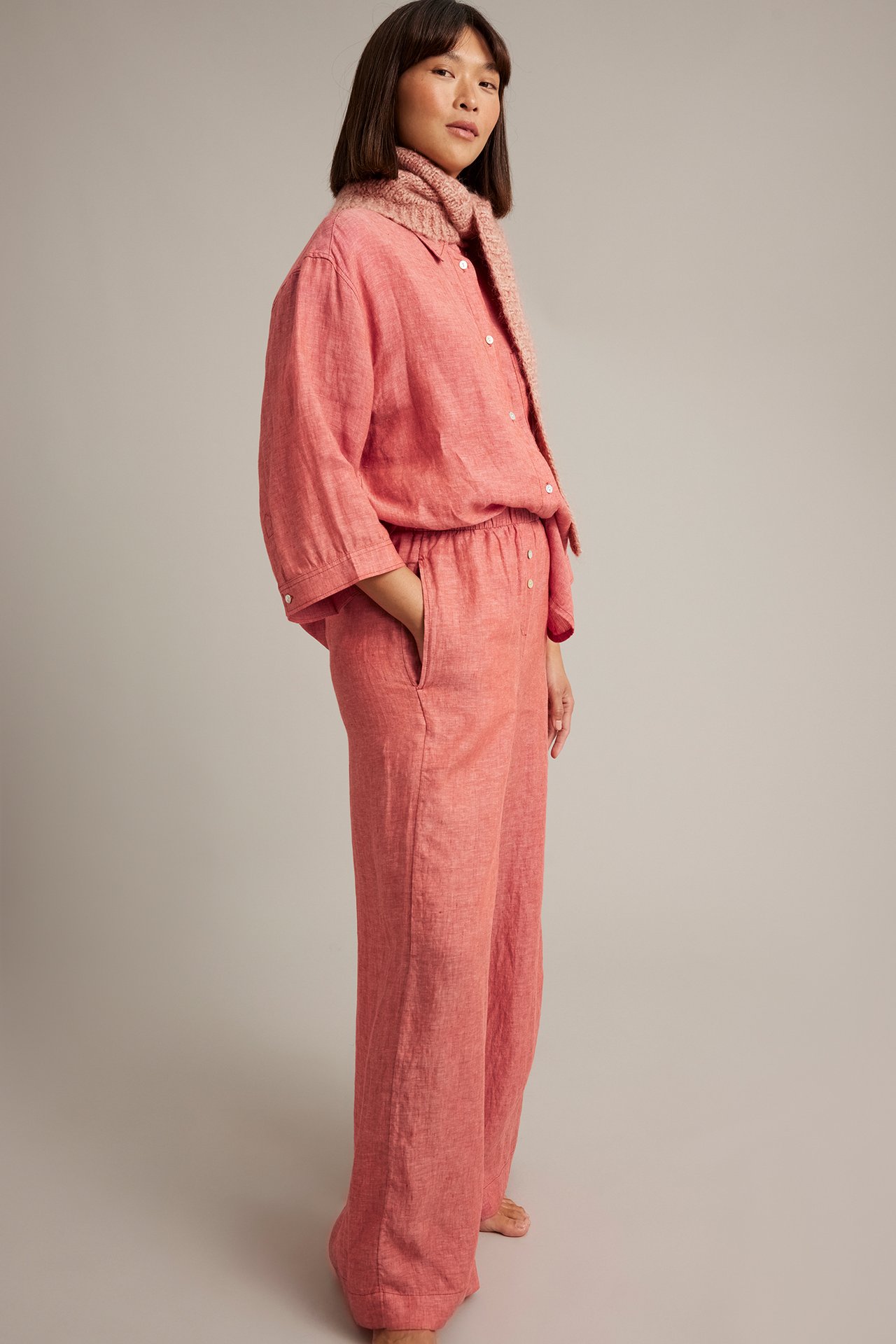Pyjamasbukse i lin