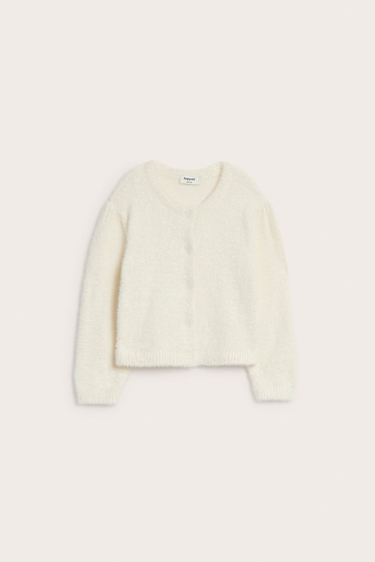 Neuletakki feather yarn -langasta ja sydännapeilla
