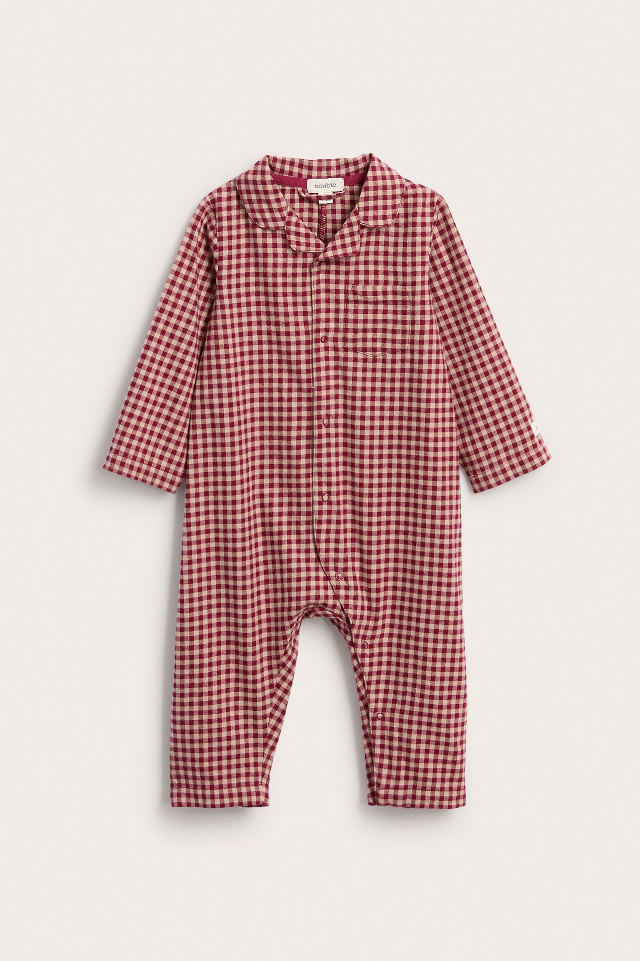 Julpyjamas i flanell - Röd - 1