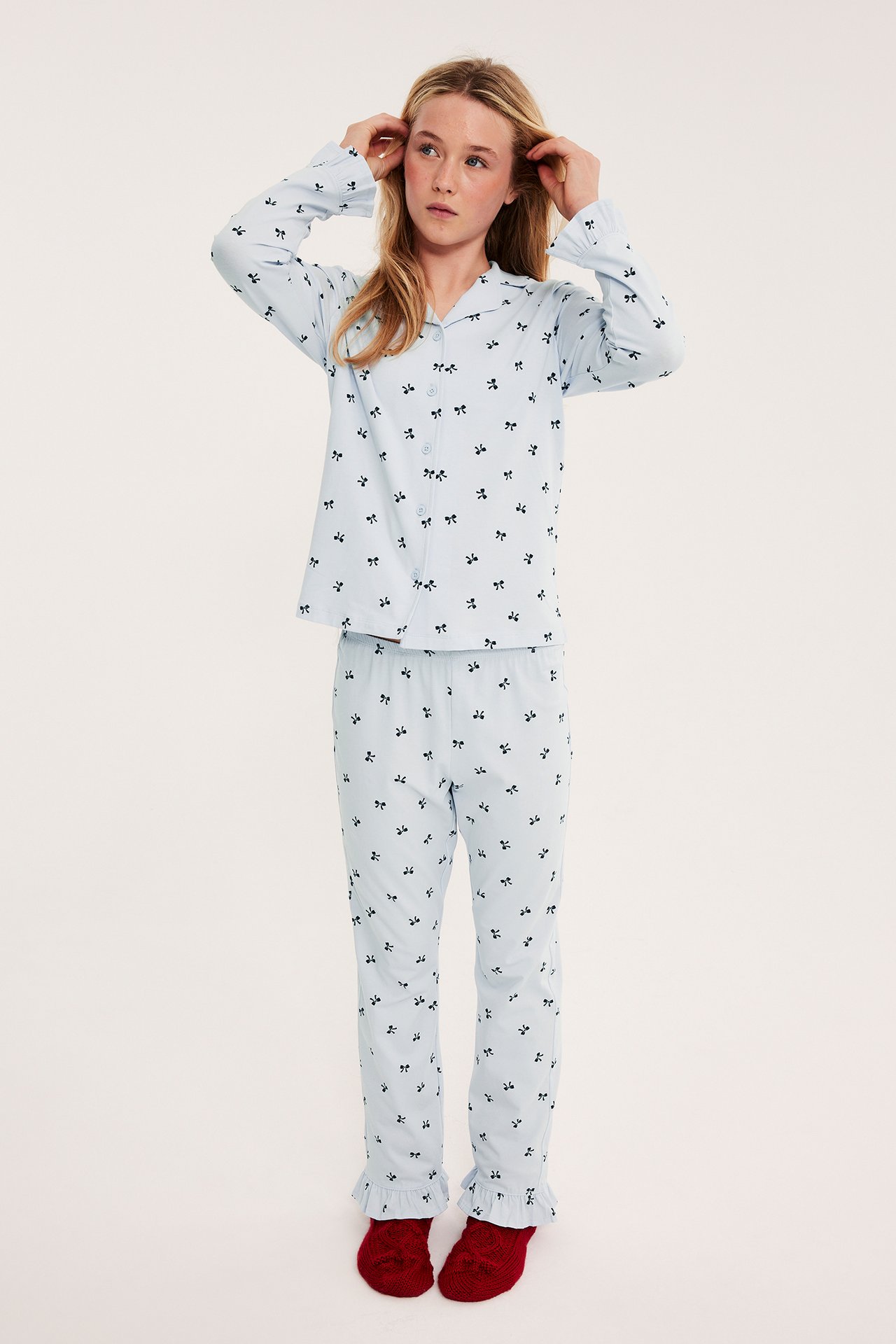 Pyjamassett med rosettmønster