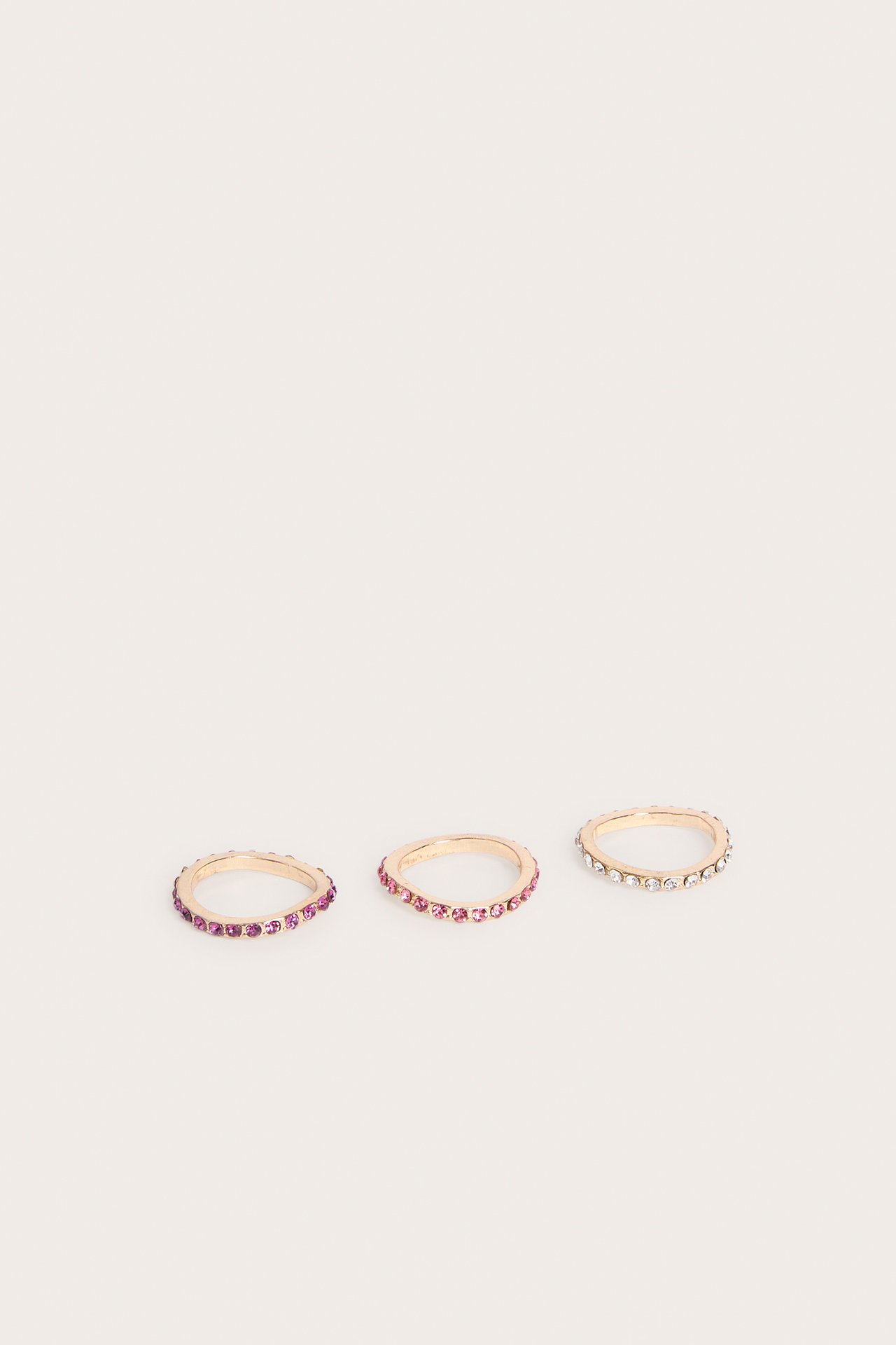 Ringar med strass 3-pack