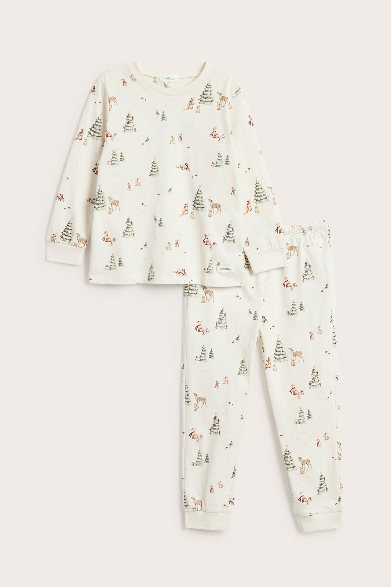 2-delad julpyjamas - Offwhite - 1