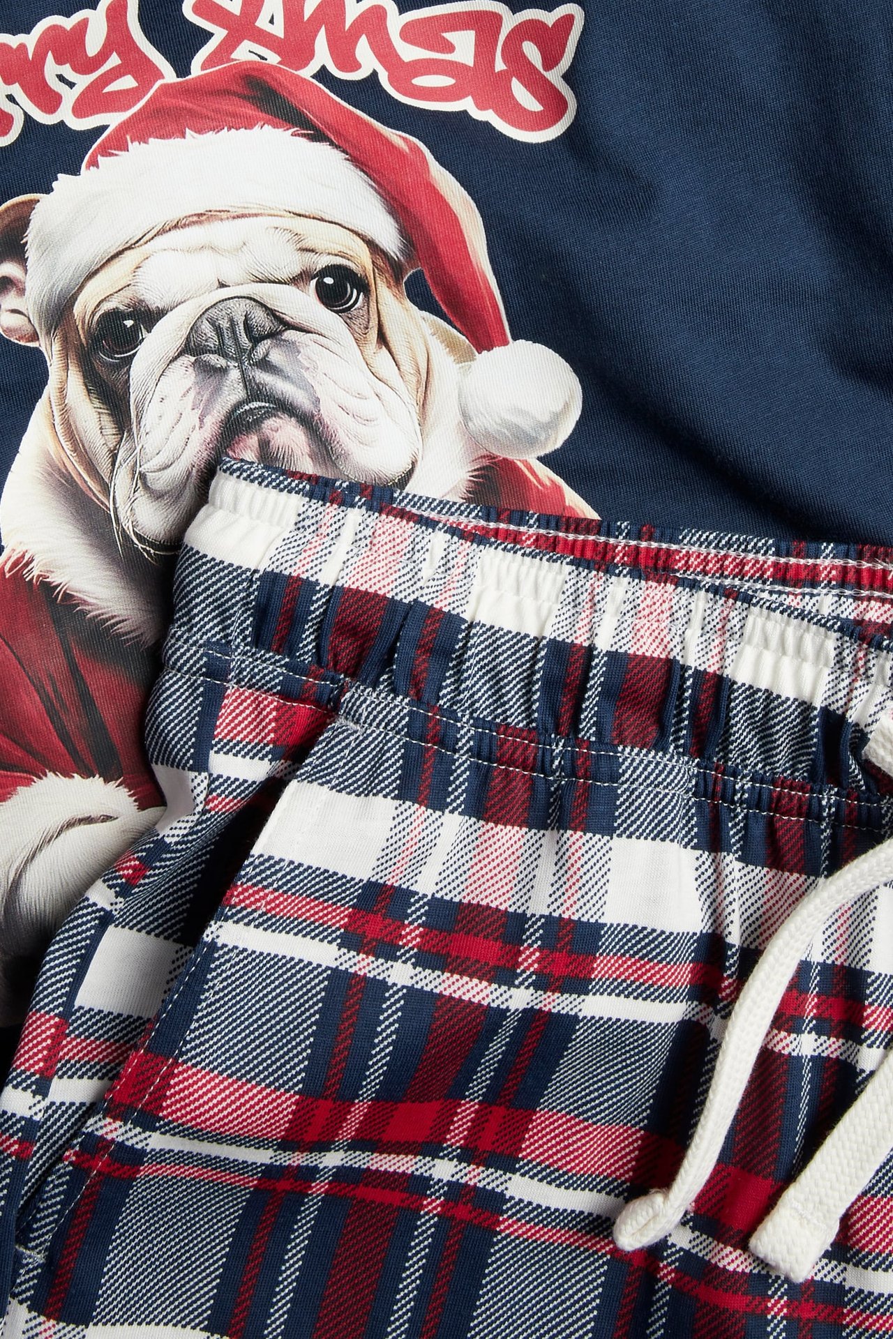 Julepyjamas med rutete bukse - Mørkeblå - 4