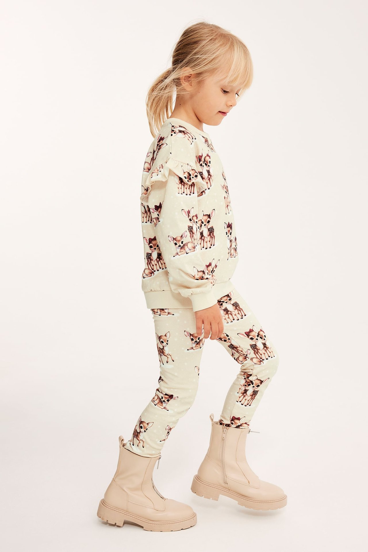 Leggings med rådjursmönster - Beige - 3